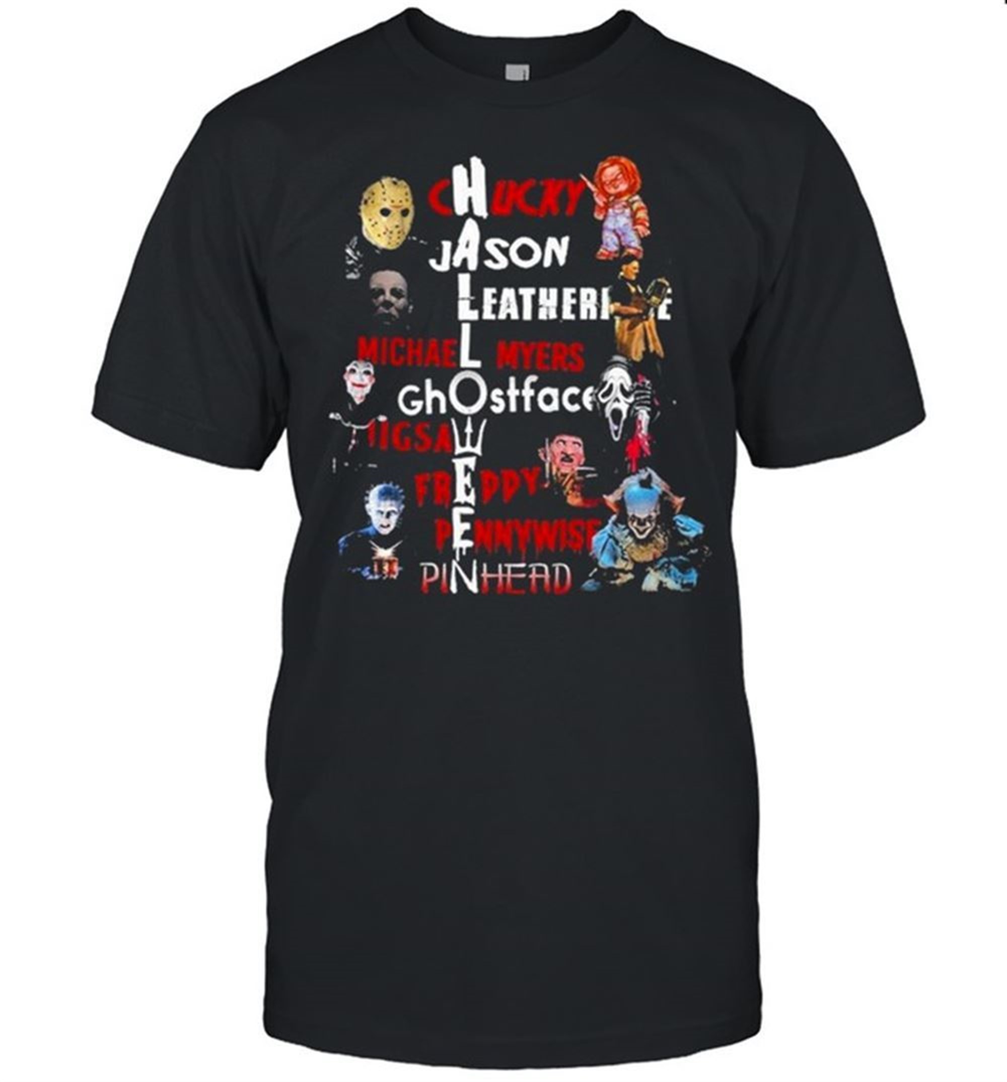 Chucky And Jason And Leatherface Michael Myers Horror Movie Characters Halloween Shirt