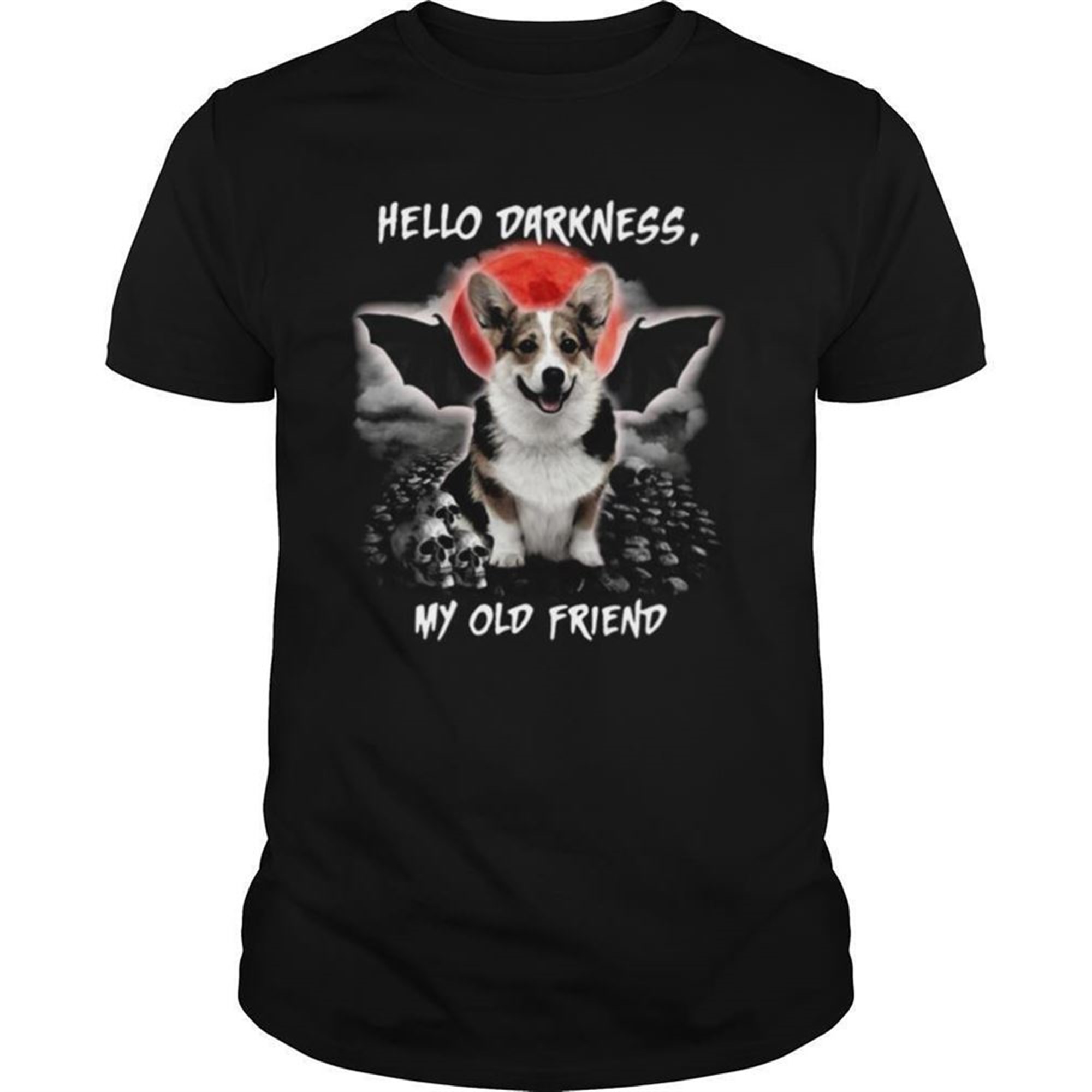 Corgi Hello Darkness My Old Friend Halloween Shirt