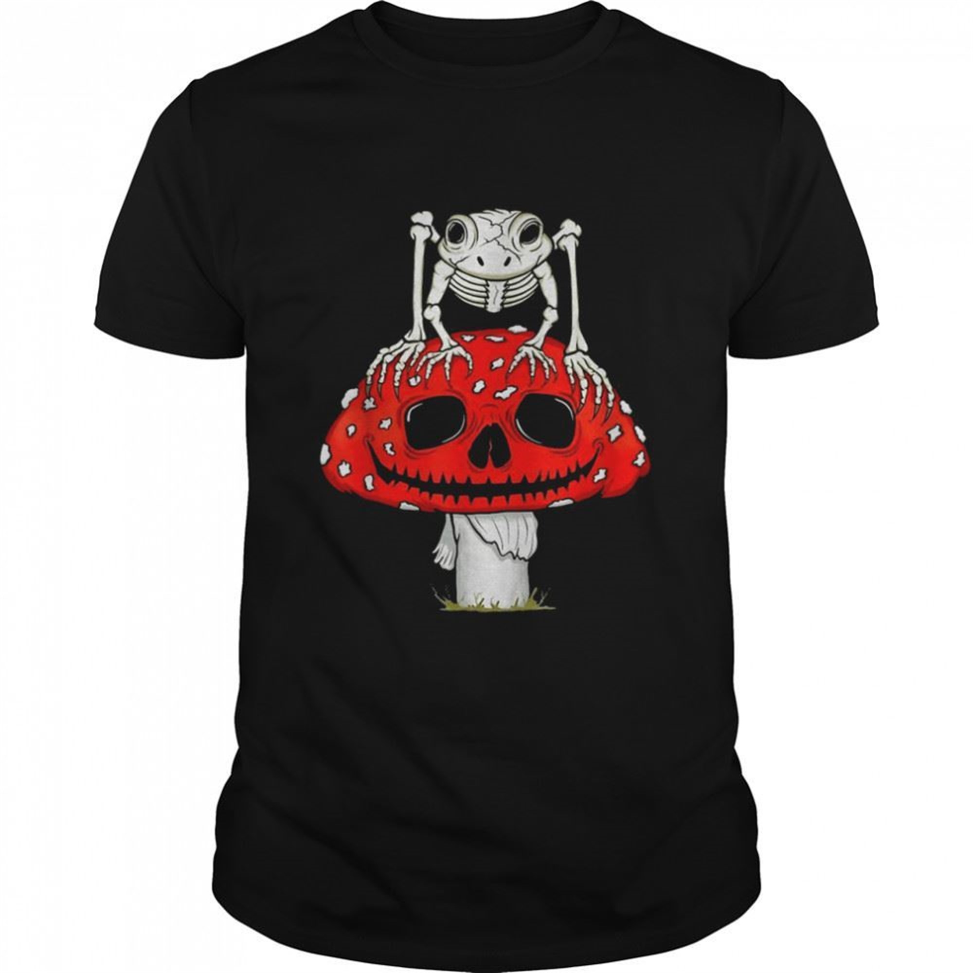 Cottagecore Frog Skull Mushroom Halloween Horror Sweater T-shirt