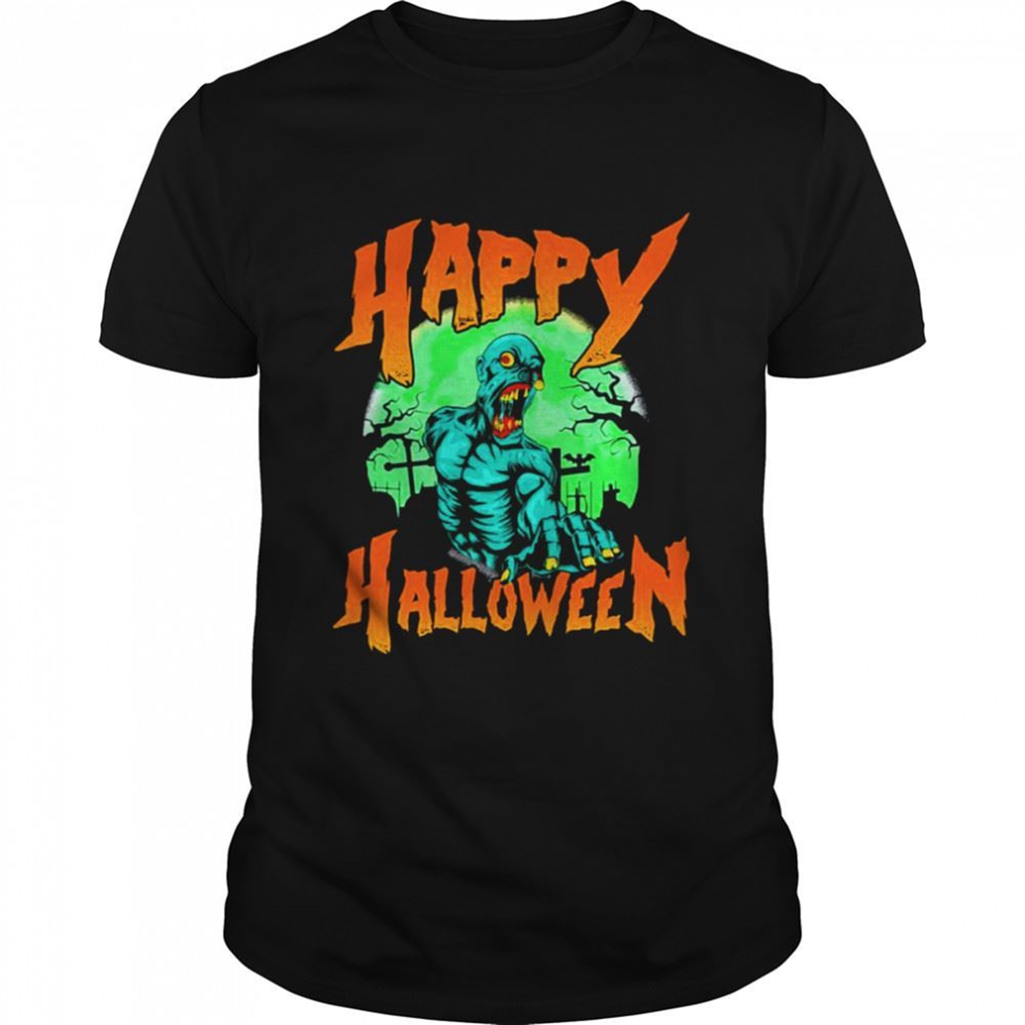 Creepy Monster Zombie Lover In Cemetery Halloween Shirt