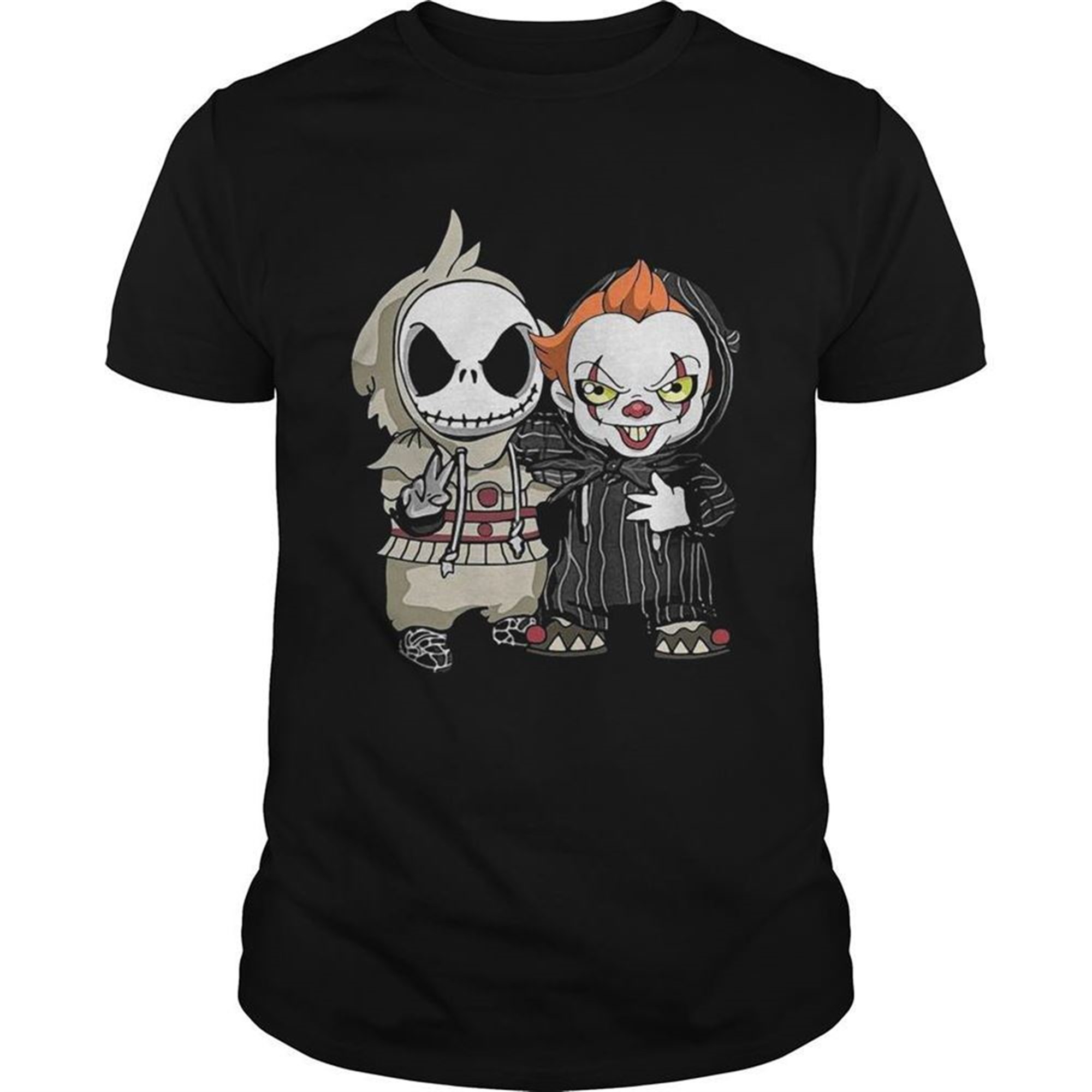 Cute Jack Skellington And Pennywise Friend Happy Halloween Shirt