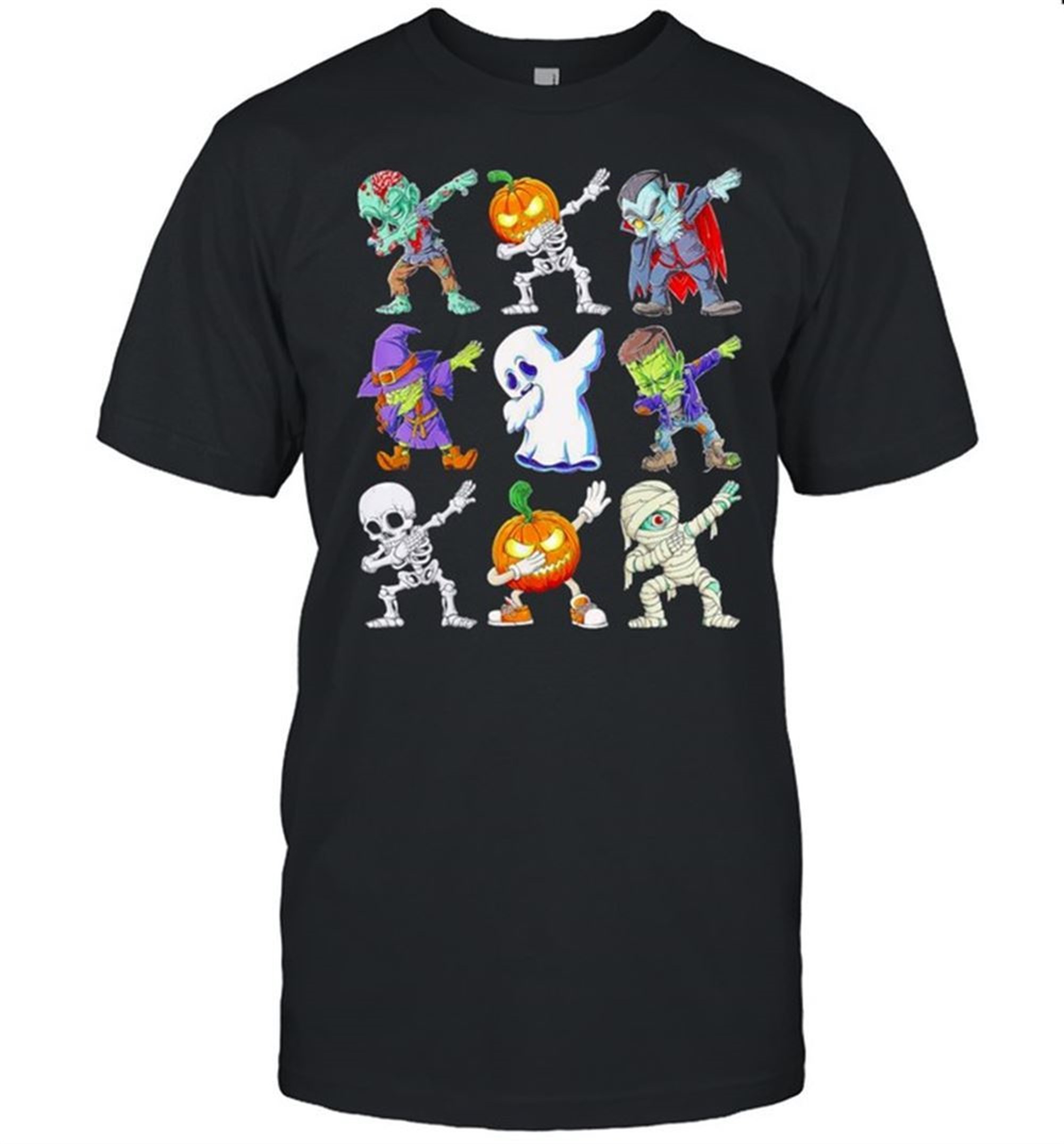 Dabbing Halloween Boys Skeleton Zombie Scary Pumpkin Mummy T-shirt