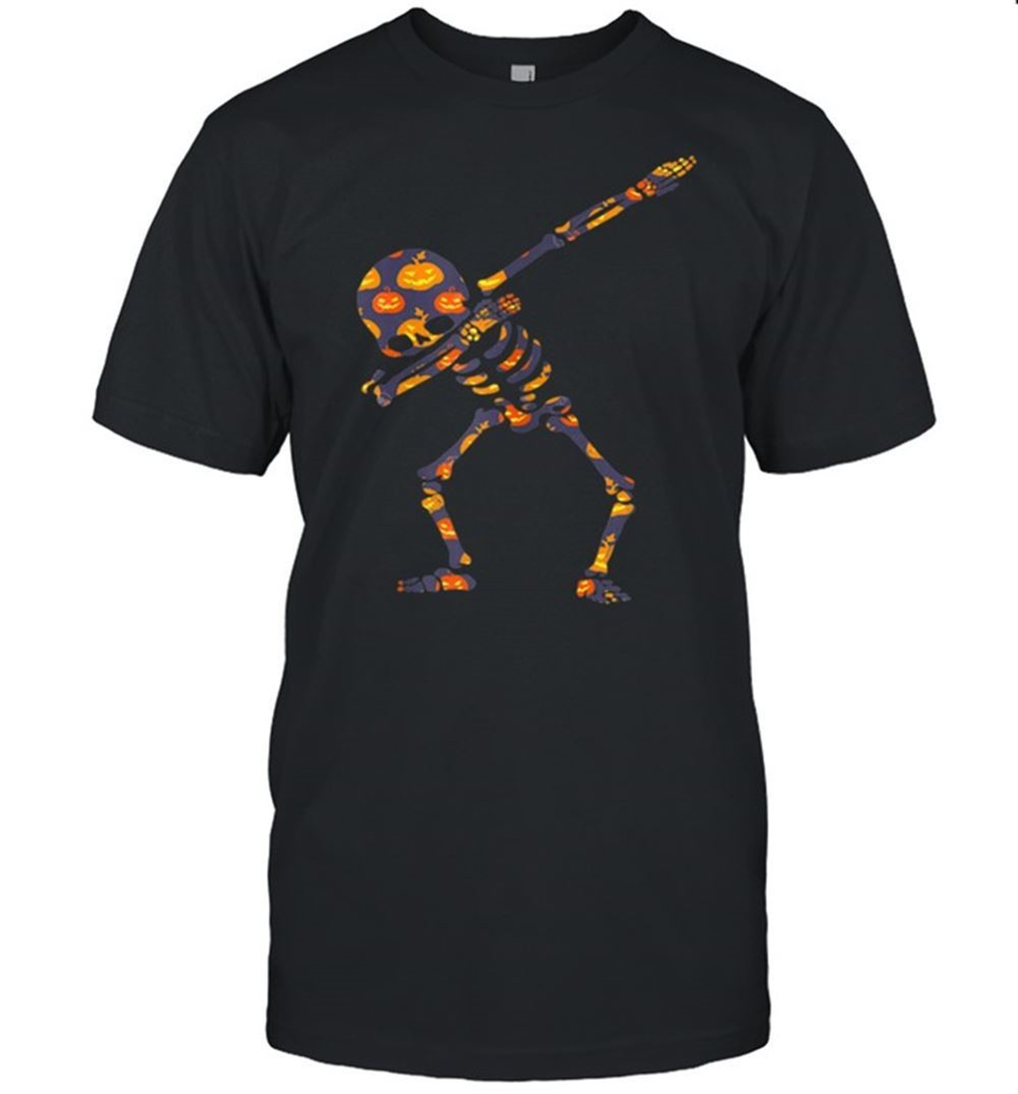 Dabbing Skeleton Pumpkin Halloween Dab Boys Shirt