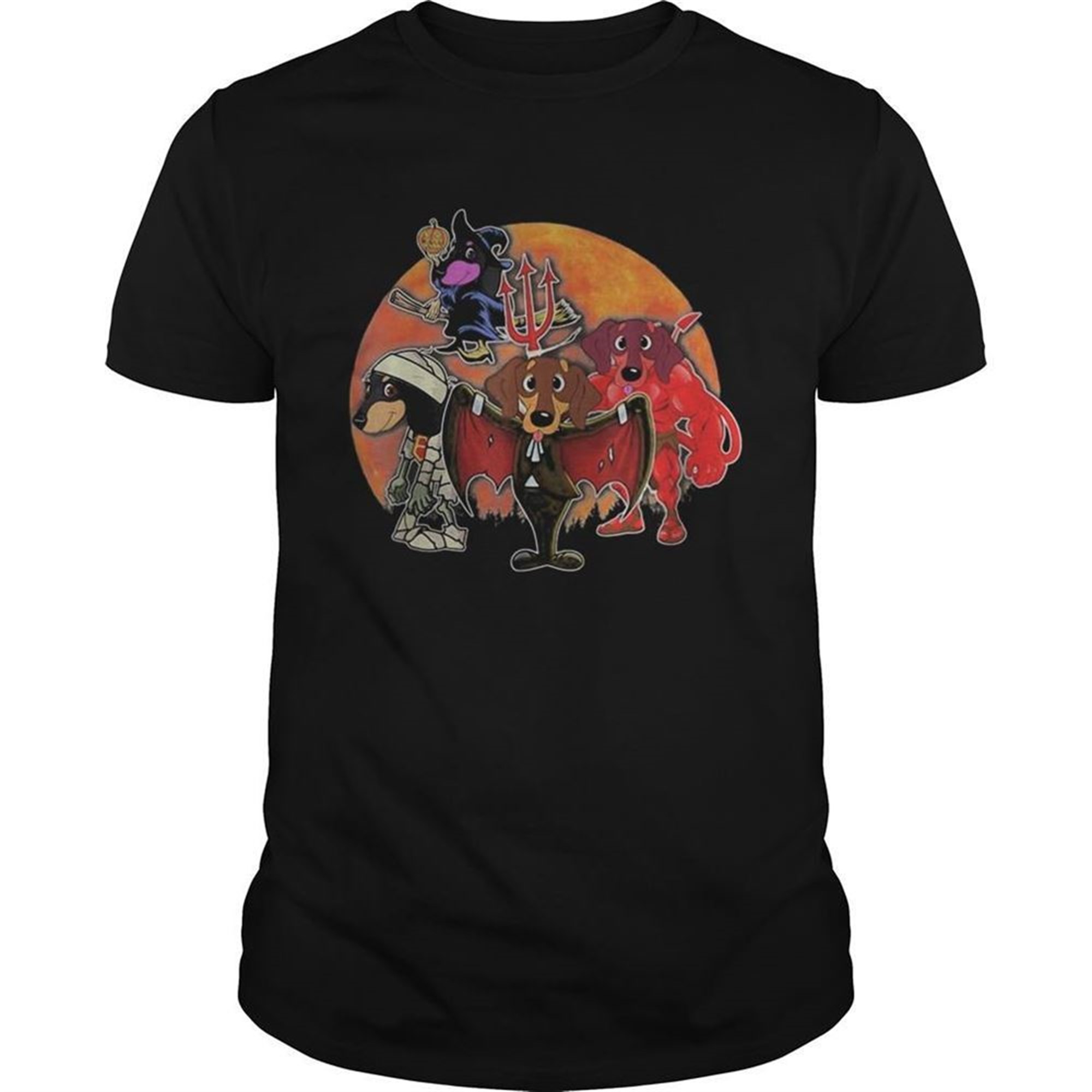 Dachshund Dog Witch Demon Mummy Halloween Horror Costume Shirt