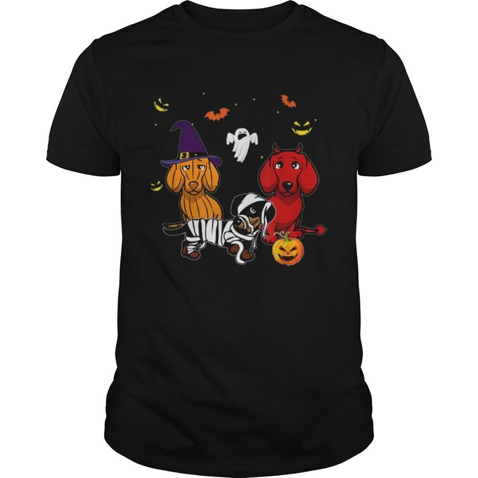 Dachshund Doxie Witch Devil Pumpkin Halloween Shirt