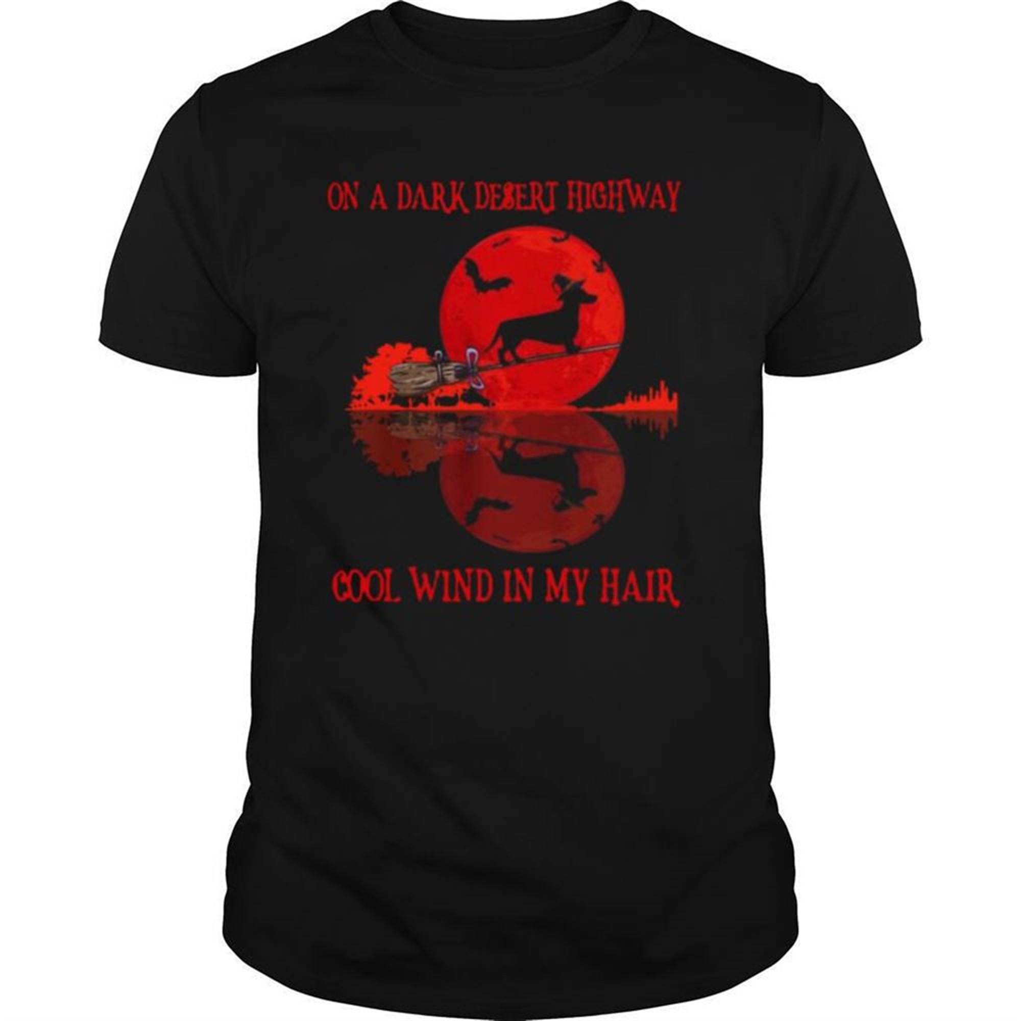 Dachshund On A Dark Desert Highway Cool Wind In My Hair Halloween Shirt
