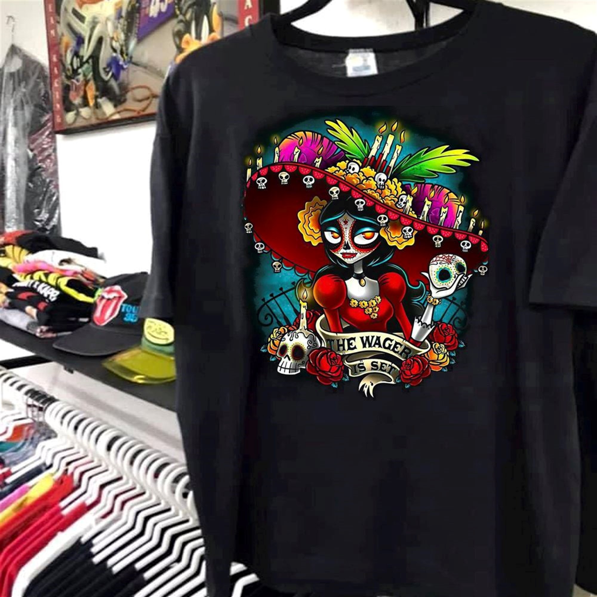 Dia De Los Muertos T-shirt Unisex Cotton Adult Halloween Day Of The Dead Design Print Art Shirt Gift For Men Women Unisex T-shirt