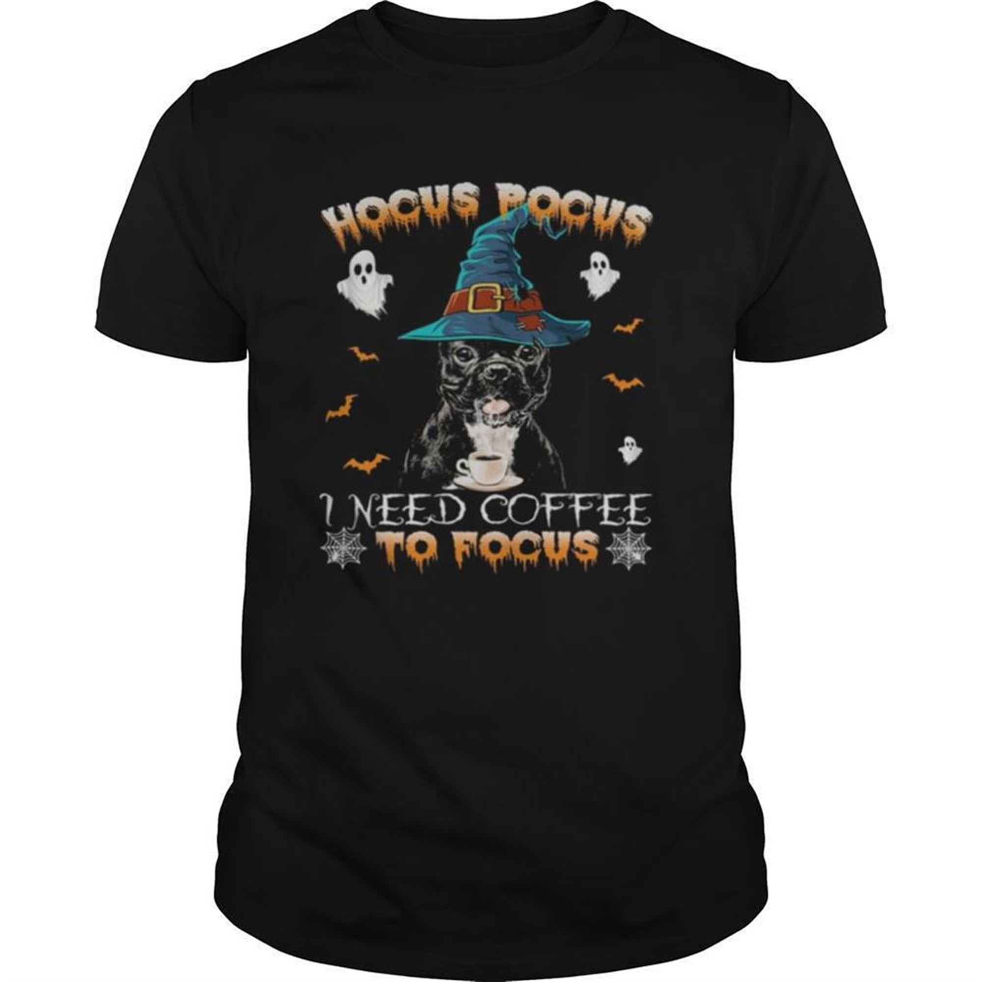 Dog Hocus Pocus I Need Coffee To Focus Halloween Shirt