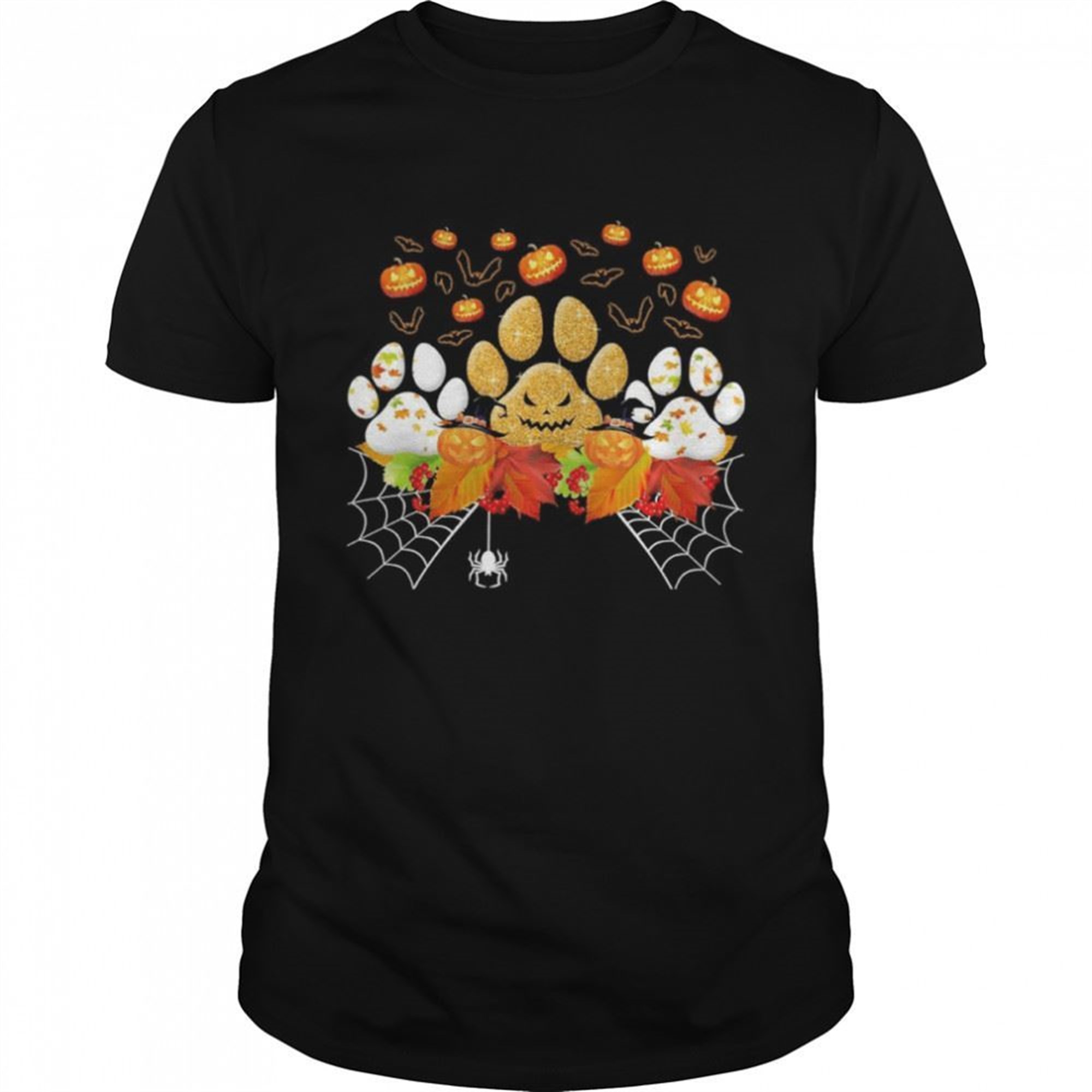 Dog Paw Prints Happy Halloween Shirt