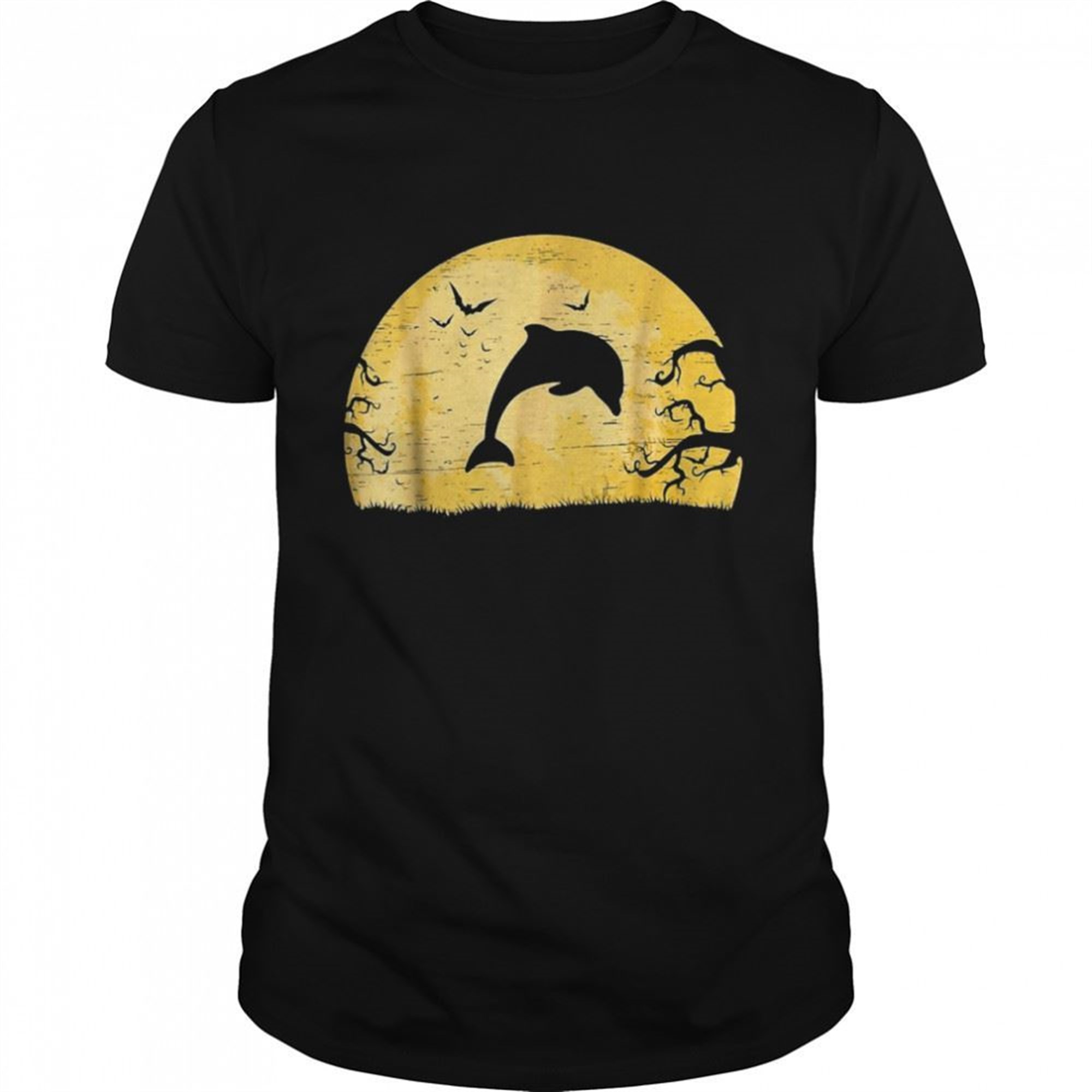Dolphin Sea Creature Bats Halloween Spooky T-shirt