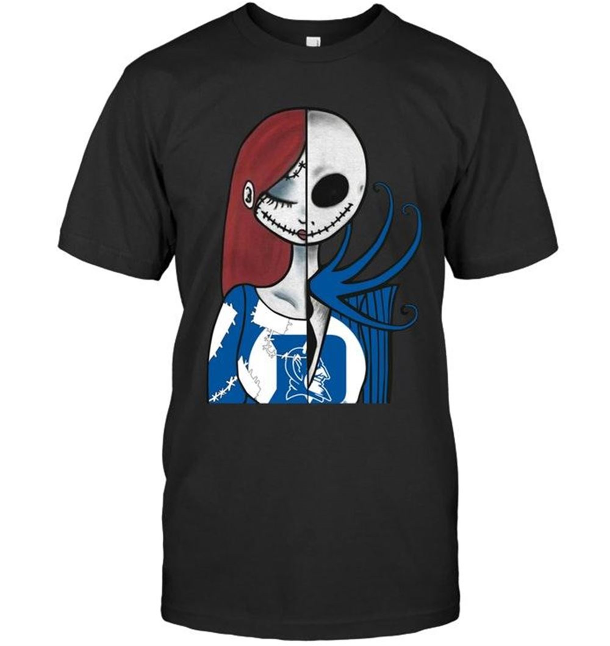 Duke Blue Devils Jack Skellington Sally Halloween Fan Shirt T Shirt Hoodie Sweater Up To 5xl