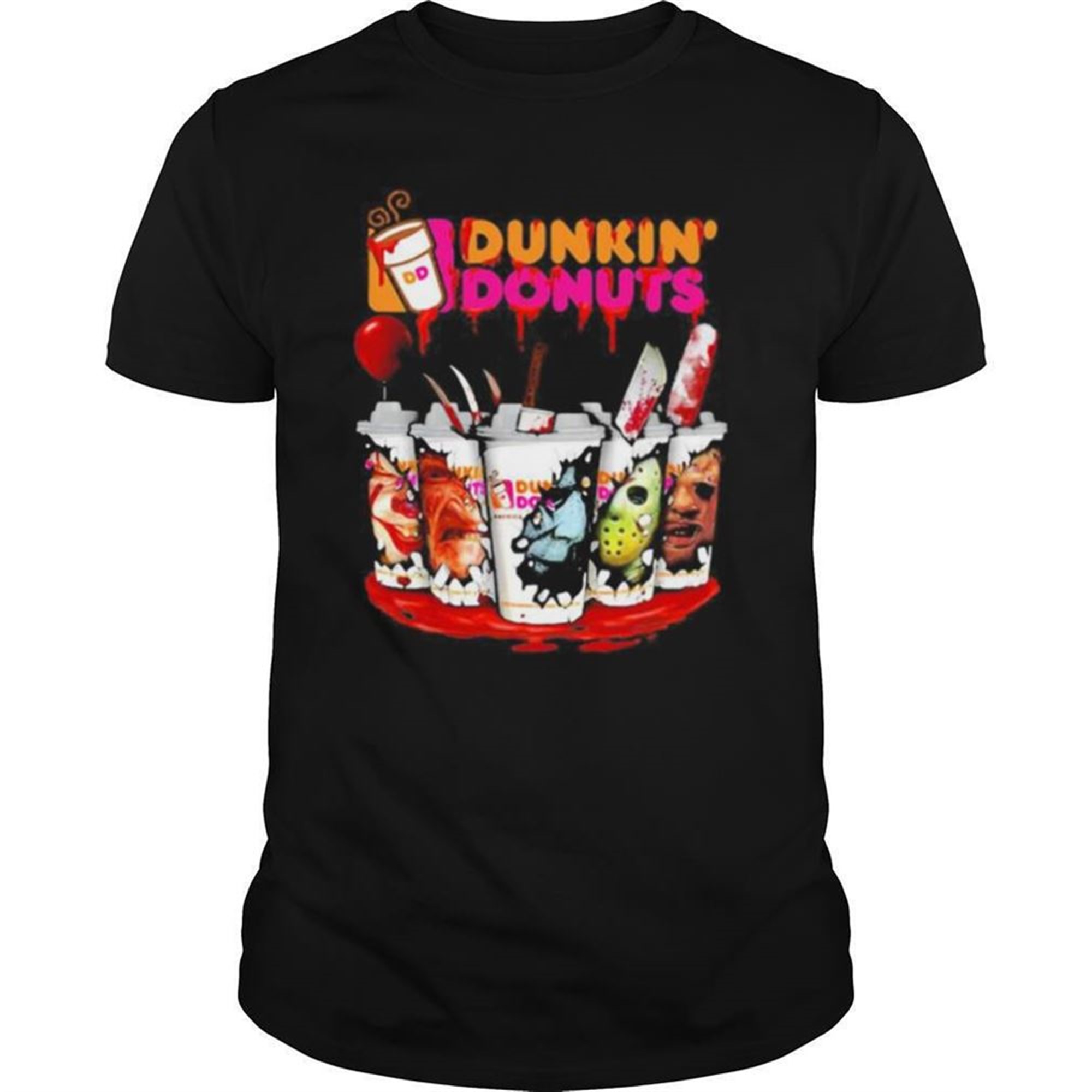 Dunkin Donuts Horror Character Halloween Michael Myers It Shirt