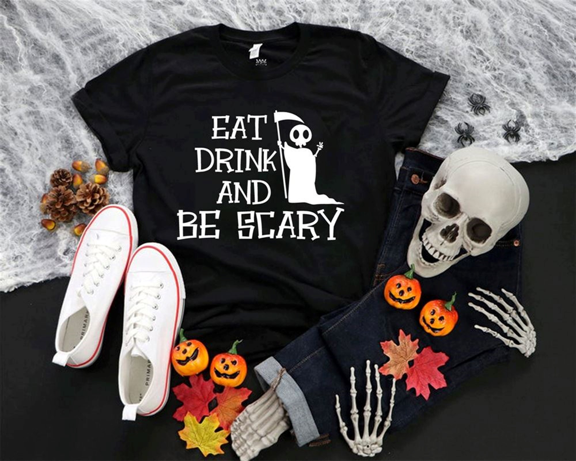 Eat Drink And Be Scary Tshirt Halloween Tshirt Halloween Shirts For Kids Halloween Party Tshirt Funny Halloween Shirts Scary Tshirt