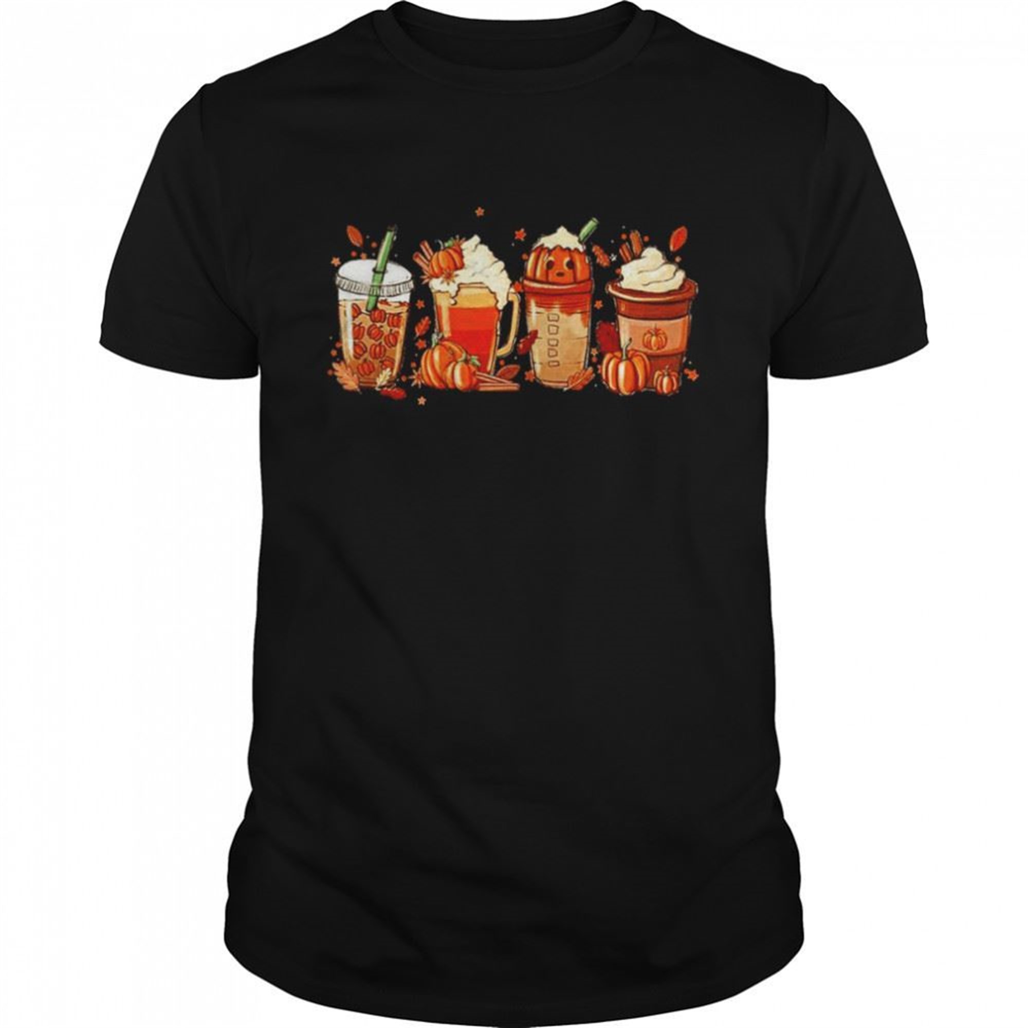 Fall Sweatshirt Halloween Pumpkin Latte Drink Cup Thanksgiving Shirt