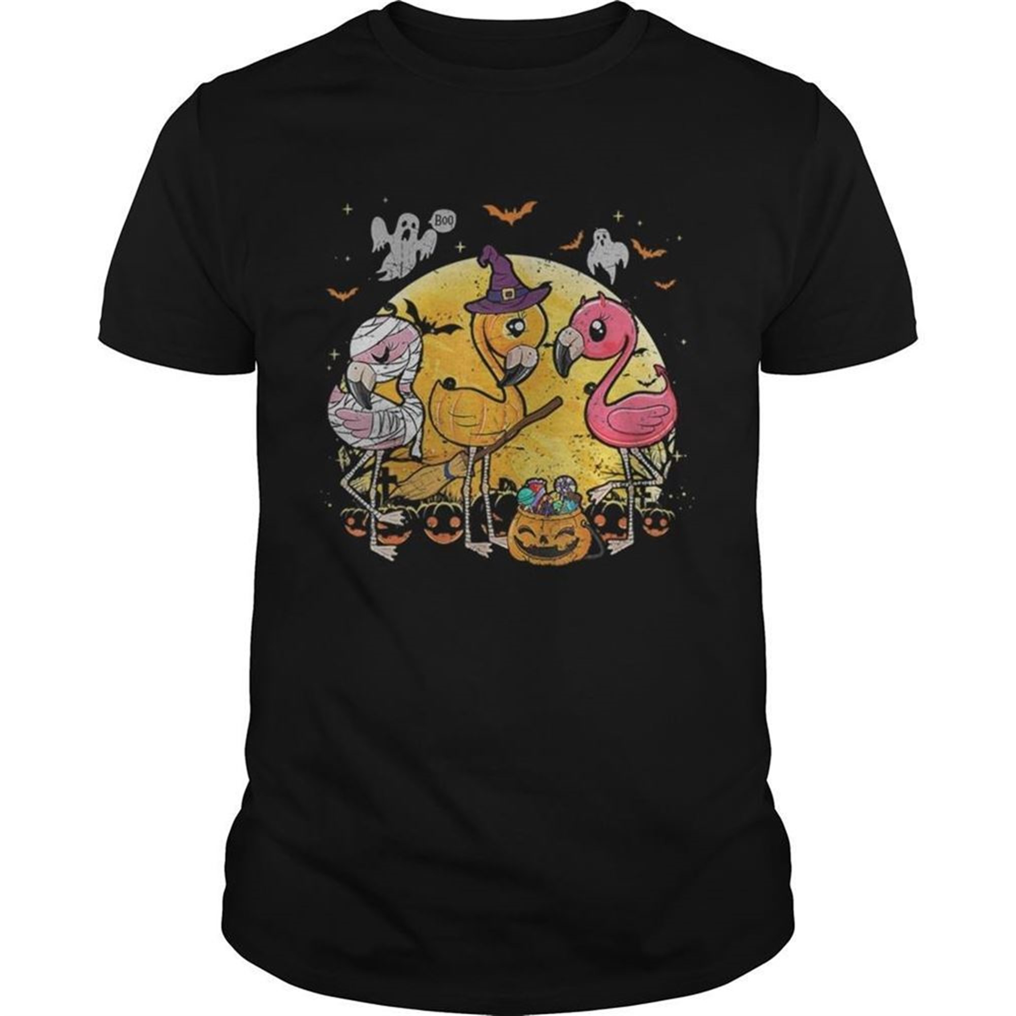 Flamingo Lover Pumpkin Flamingo Halloween Tshirt