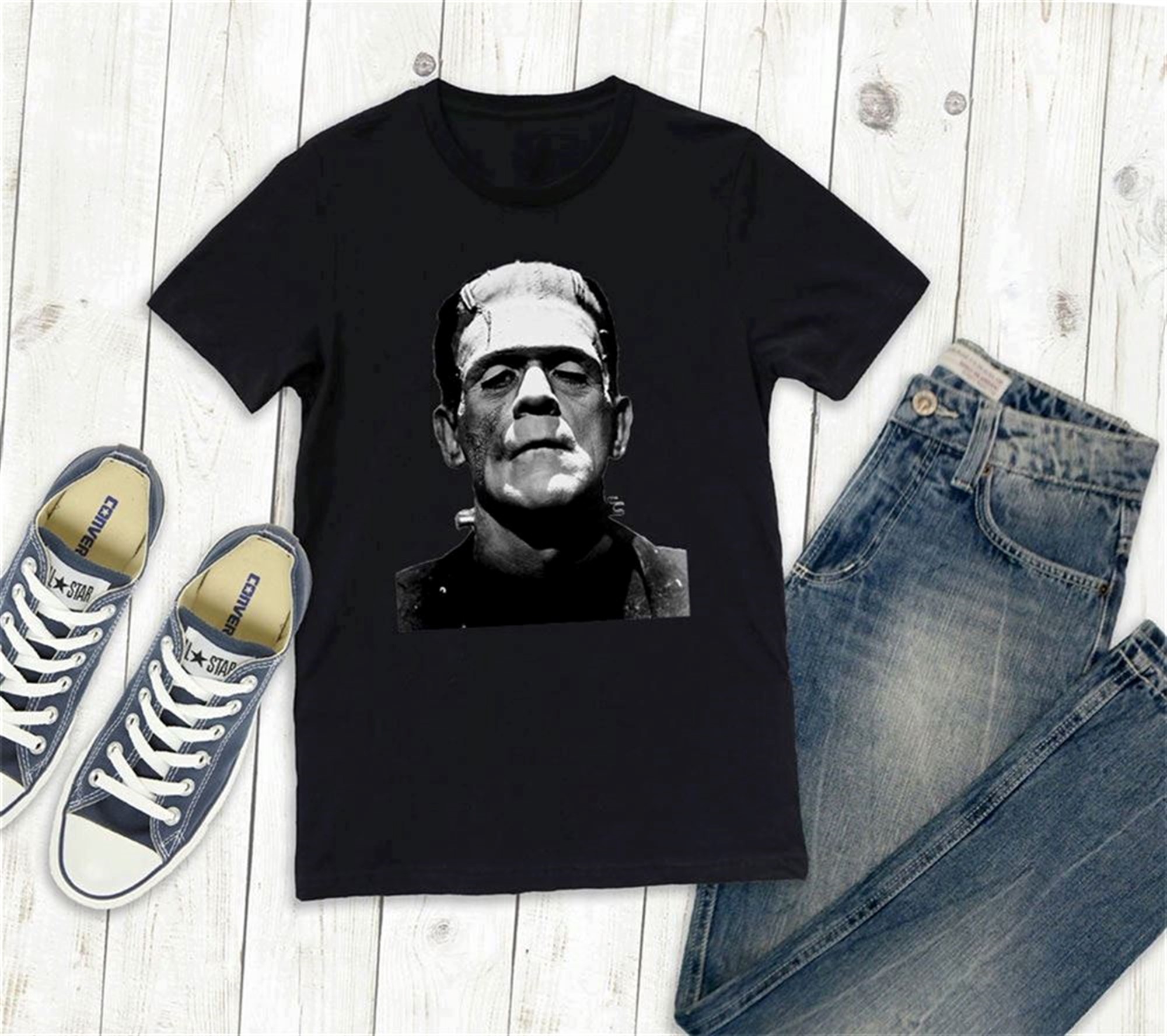 Frankenstein Shirt Halloween T-shirt Horror T-shirt Unisex And Women Size Tee