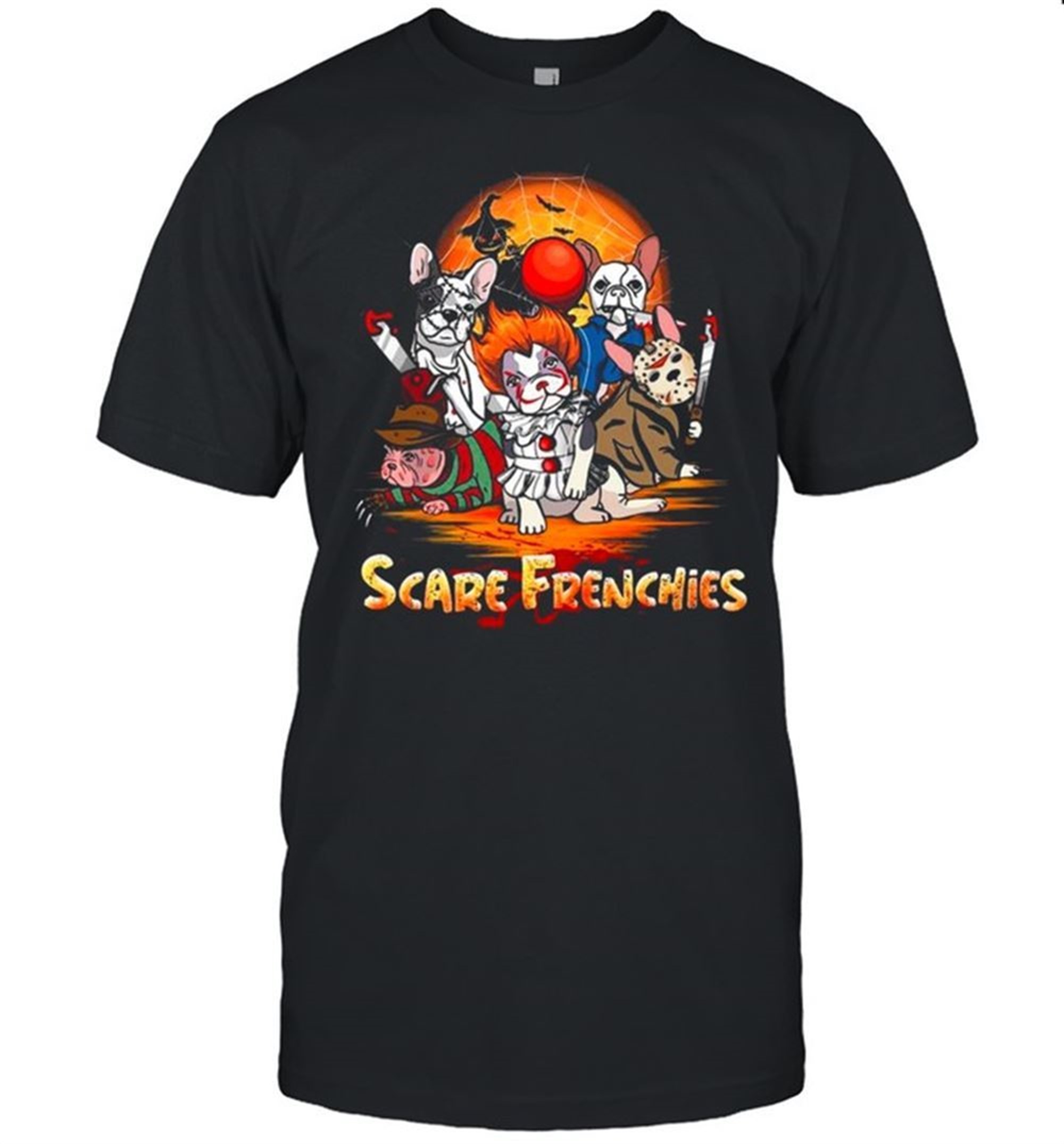 French Bulldog Cosplay Horror Characters Scare Frenchies Halloween Shirt