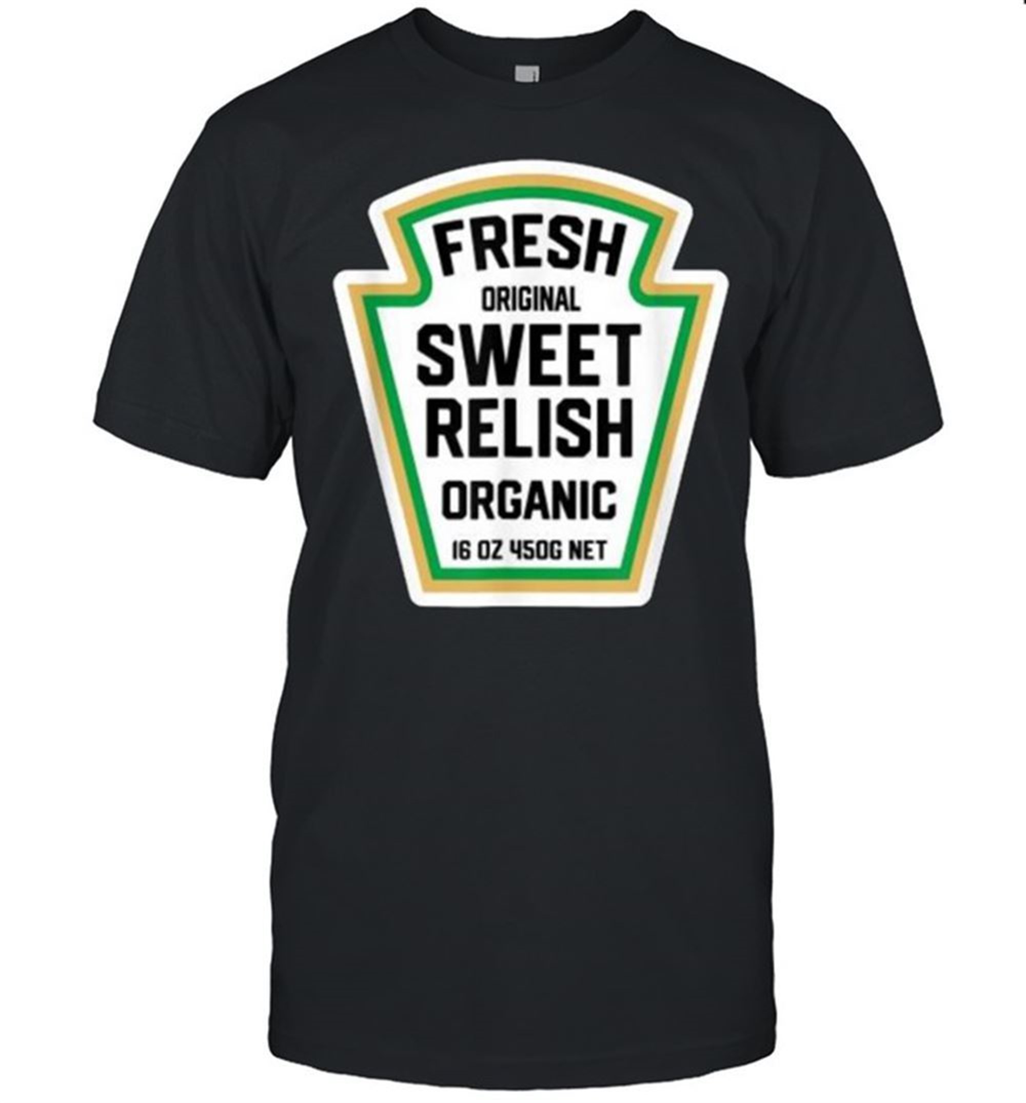 Fresh Original Sweet Relish Organic Halloween Pickle Bottle Label T-shirt