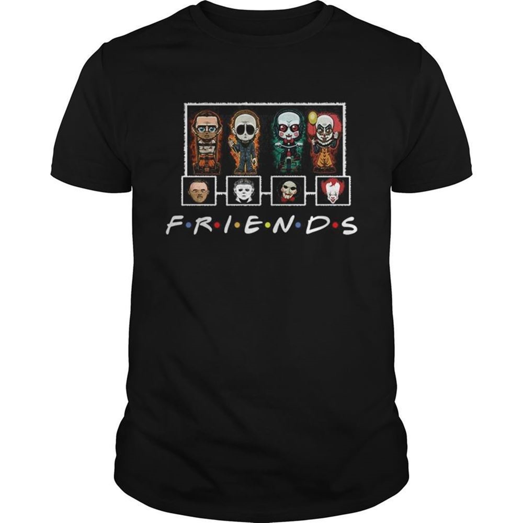 Friends Horror Movie Creepy Halloween Funny Tshirt