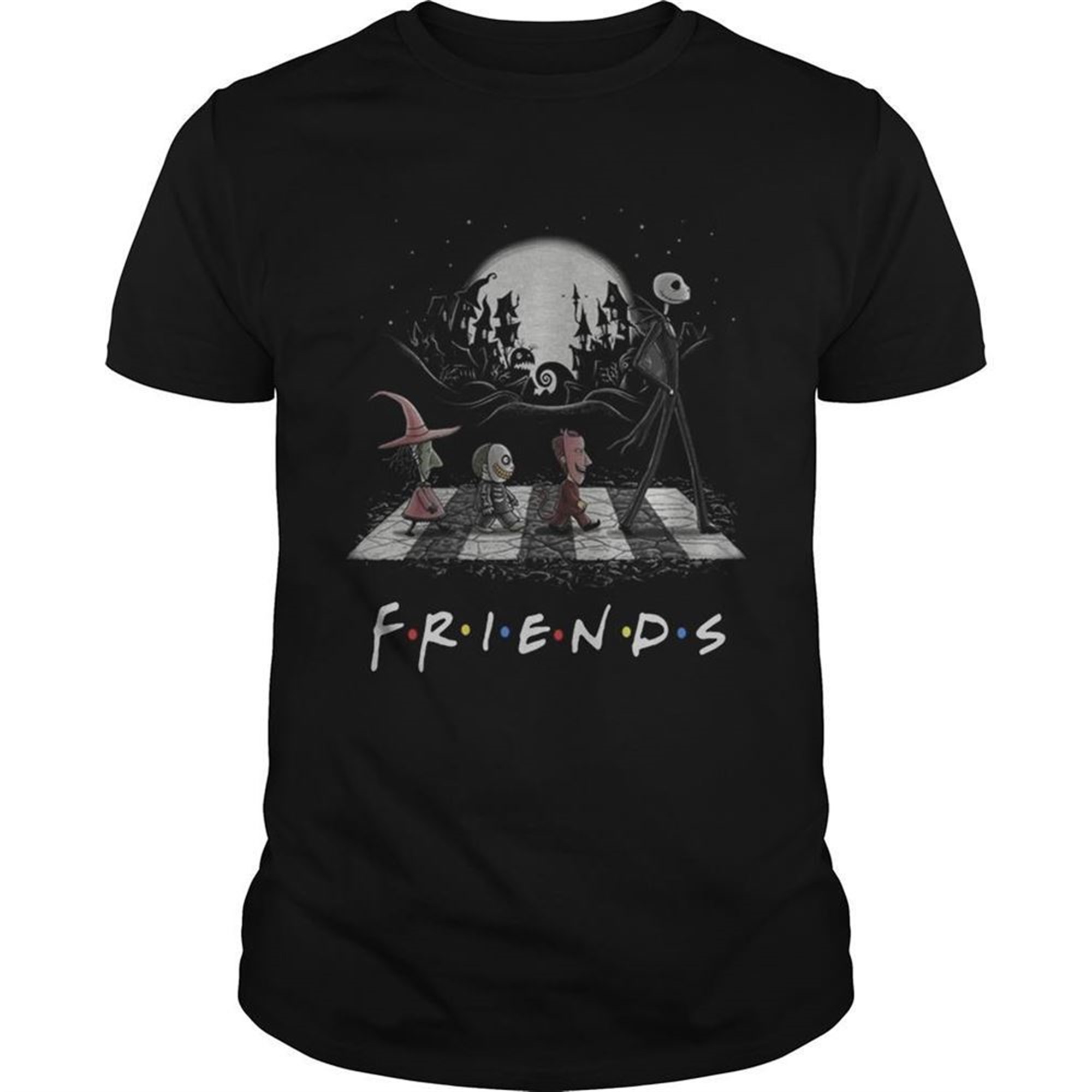 Friends Tv Show The Nightmare Before Christmas Abbey Road Halloween Shirt
