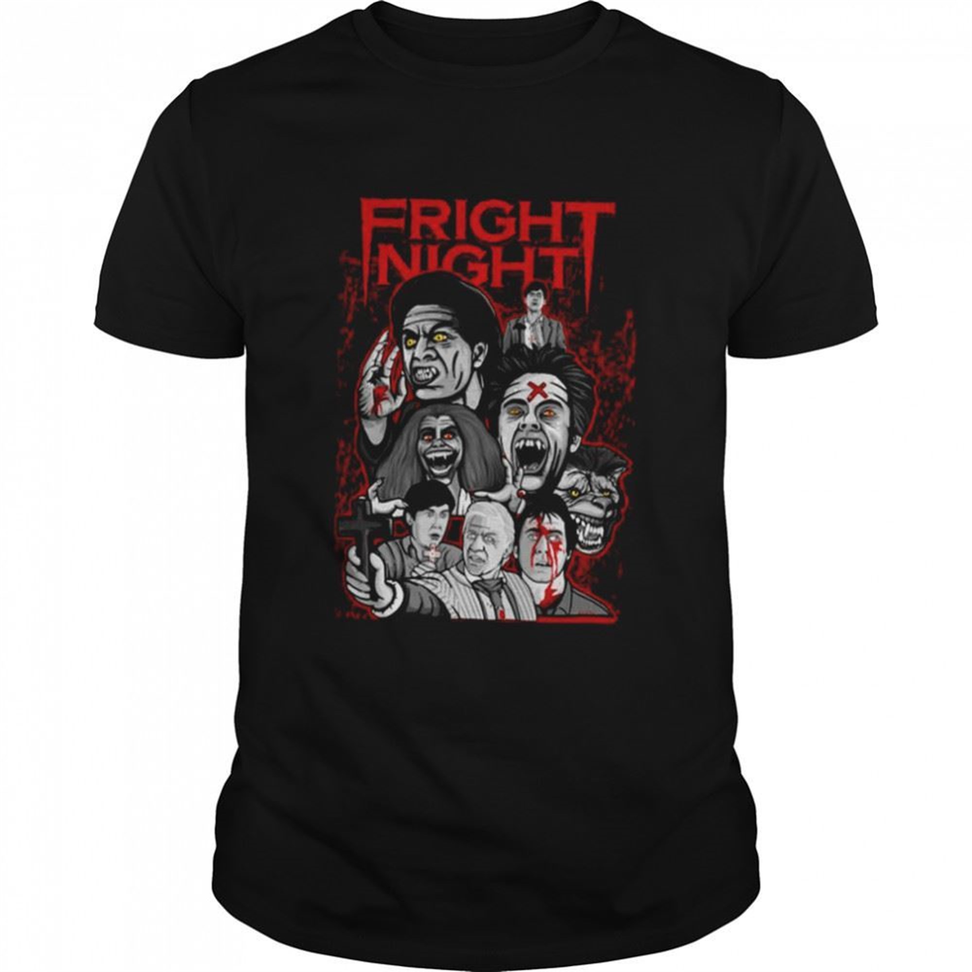 Fright Night Character Collage Halloween Shirt