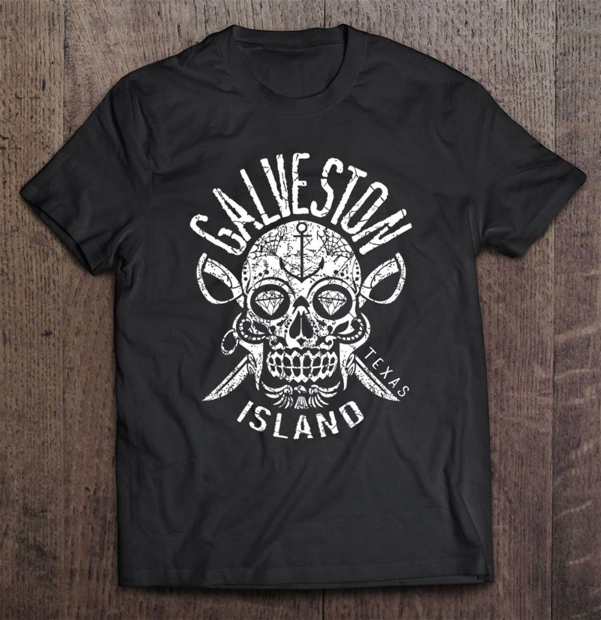 Galveston Island Texas Souvenir Halloween Sugar Skull Tx Tank Top