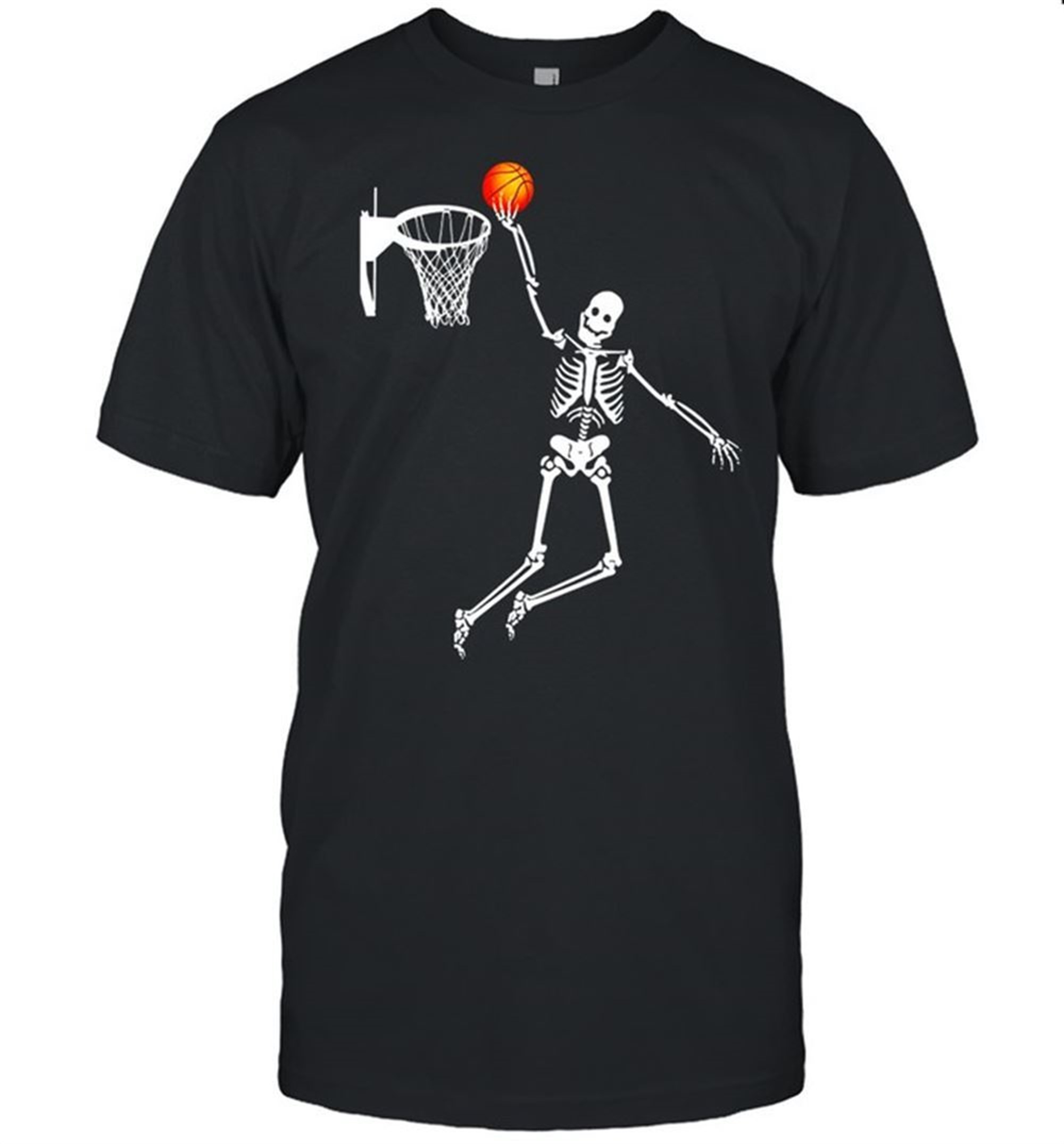 Get Buckets Finger Roll Lay Up Basketball Skeleton Halloween Shirt