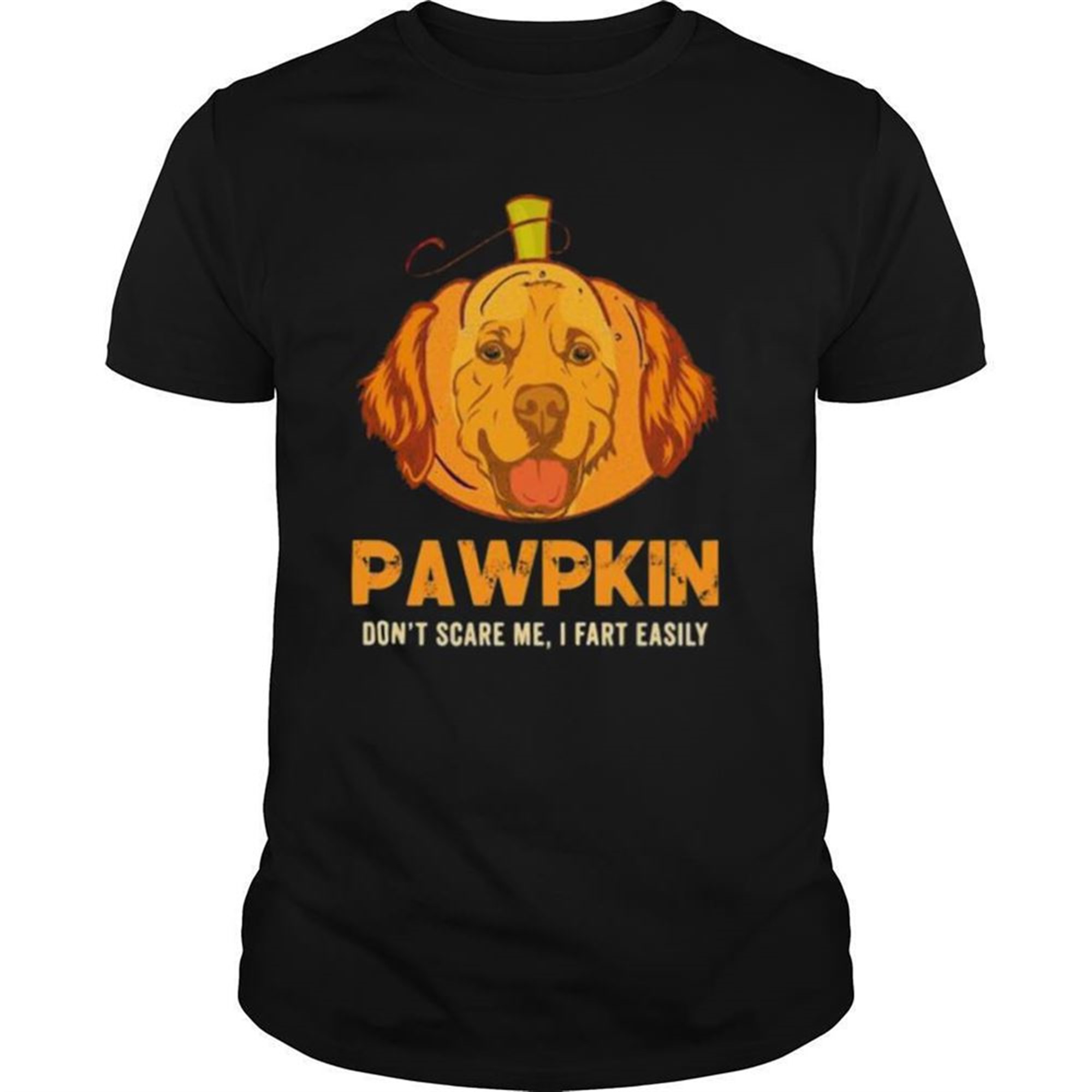 Golden Retriever Pumpkin Pumpkin Dont Scare Me I Fart Easily Halloween Shirt