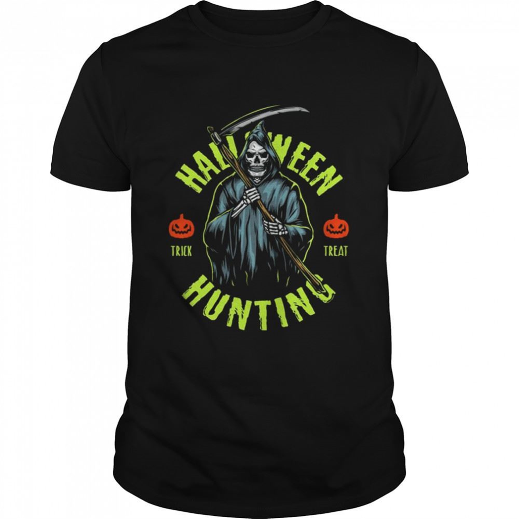 Green Art Text Halloween Spooky The Grim Reaper Shirt