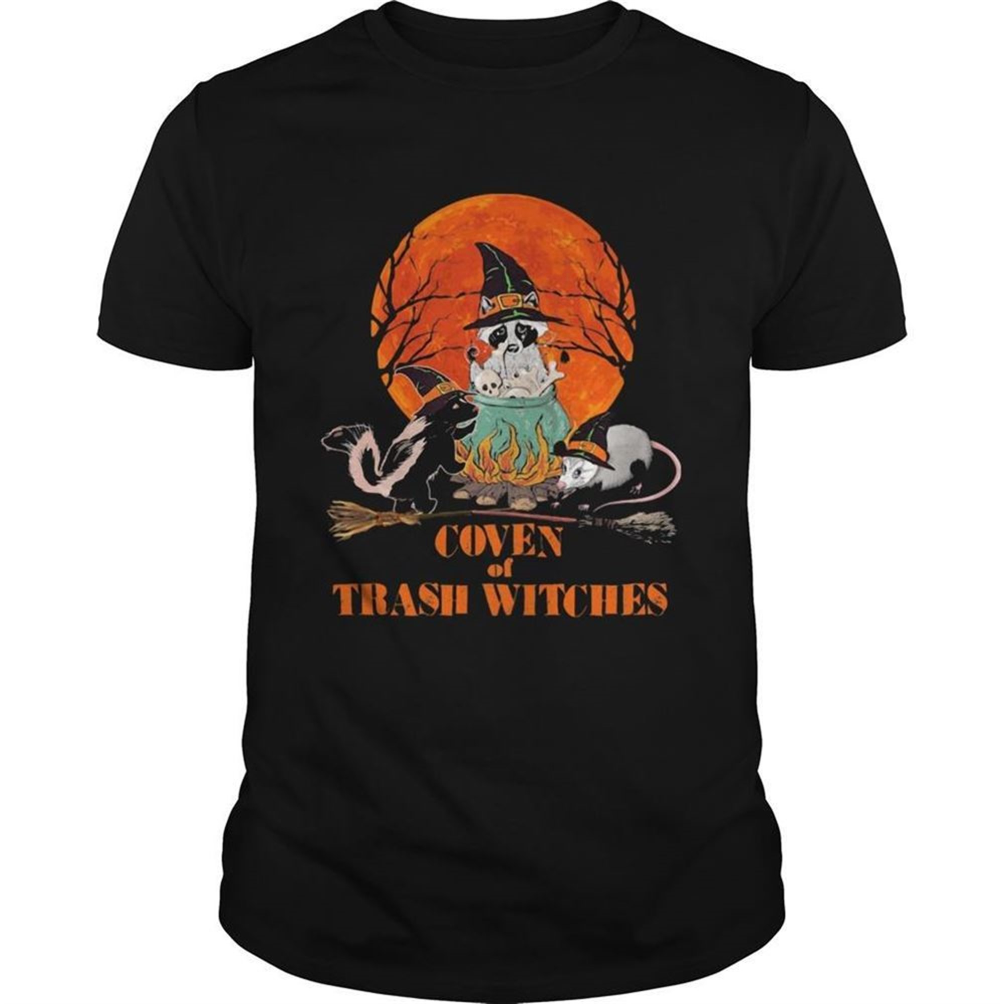 Halloween Animal Coven Of Trash Witches Sunset Shirt