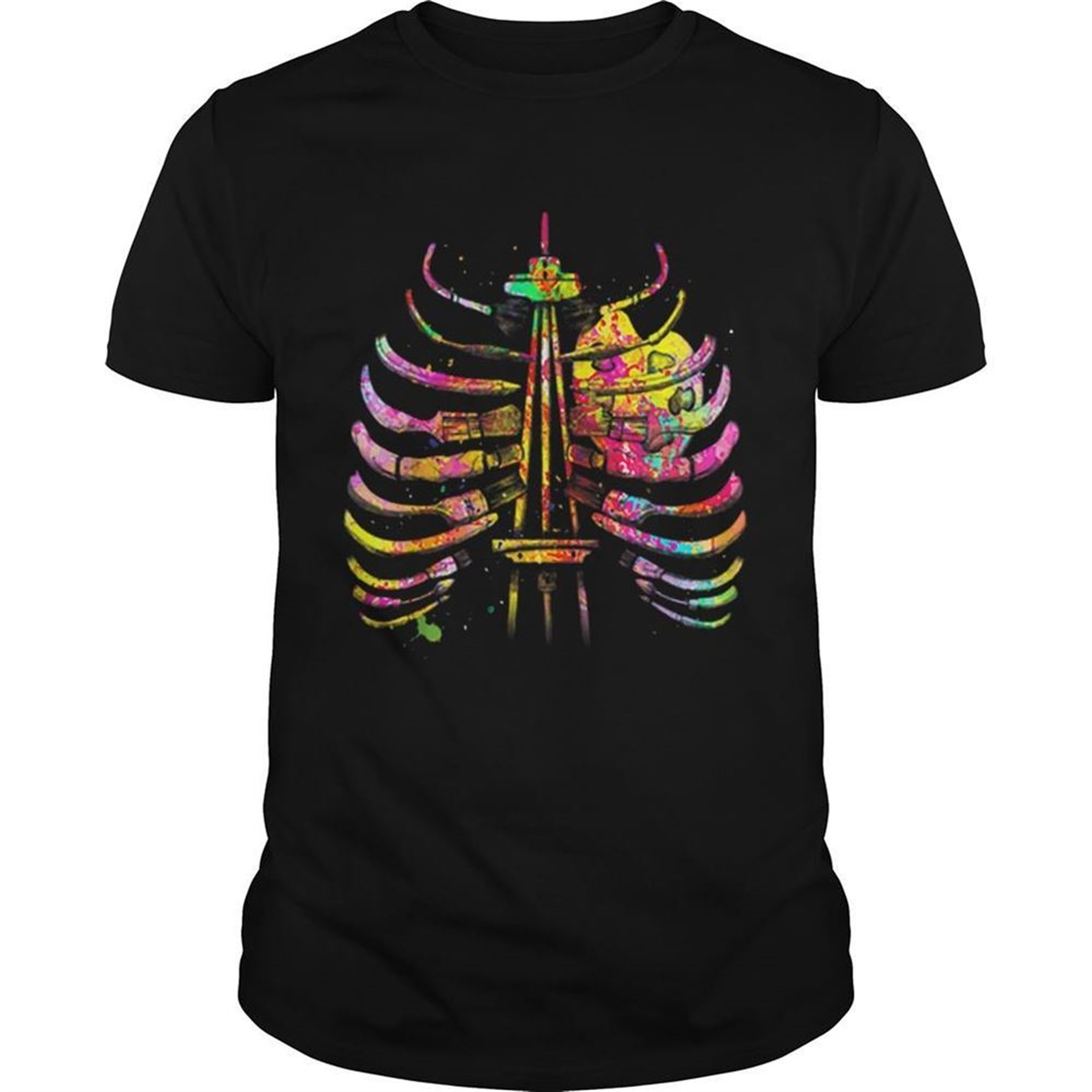 Halloween Art Bone Teachers Tie Dye Shirt