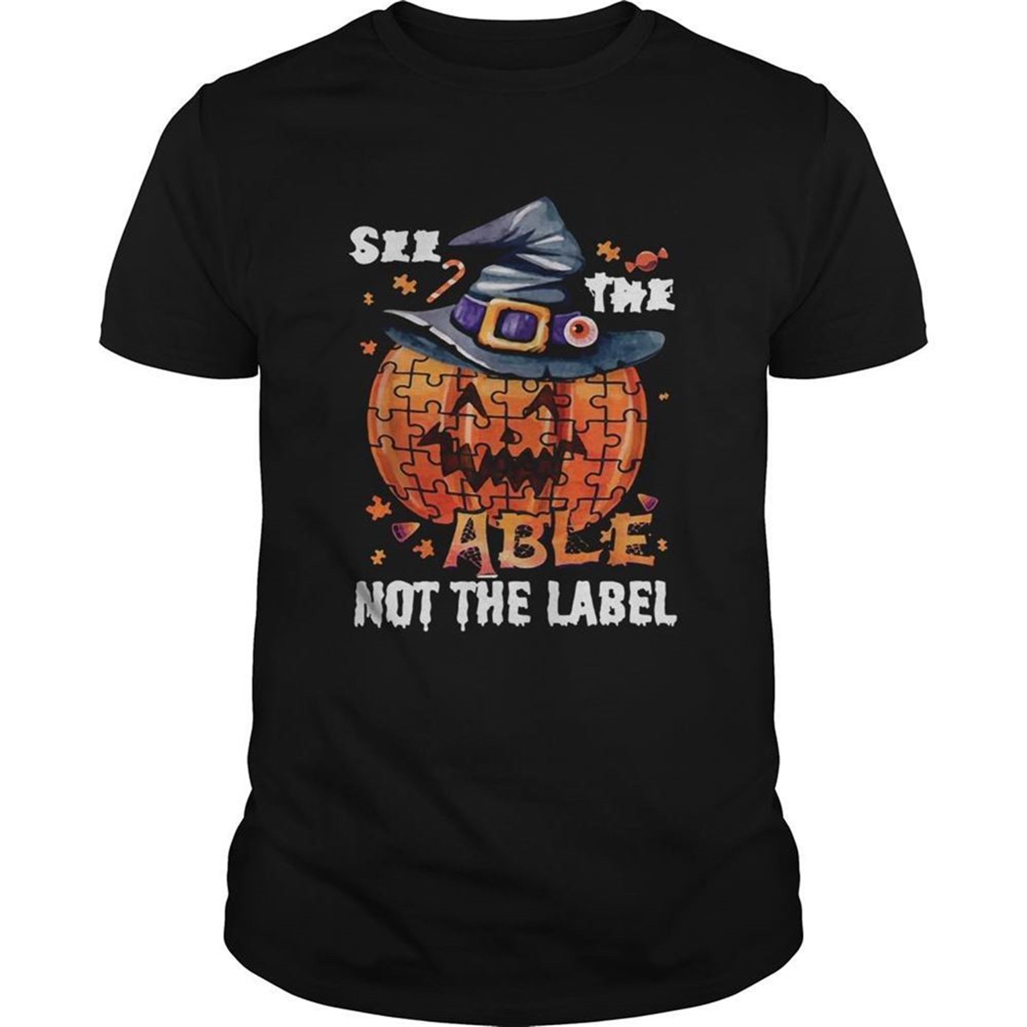 Halloween Autism Awareness Pumpkin See The Able Not The Label Shirt