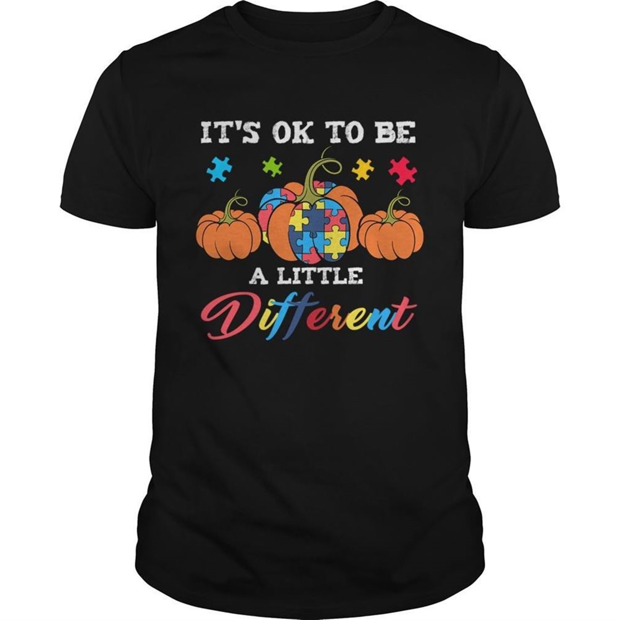 Halloween Autism Pumpkin Its Ok To Be A Little Different Tshirt
