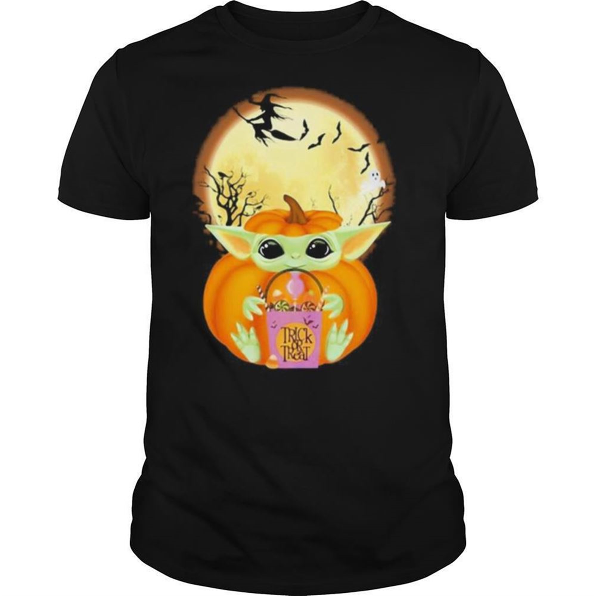 Halloween Baby Pumpkin Trick Or Treat Moon Shirt