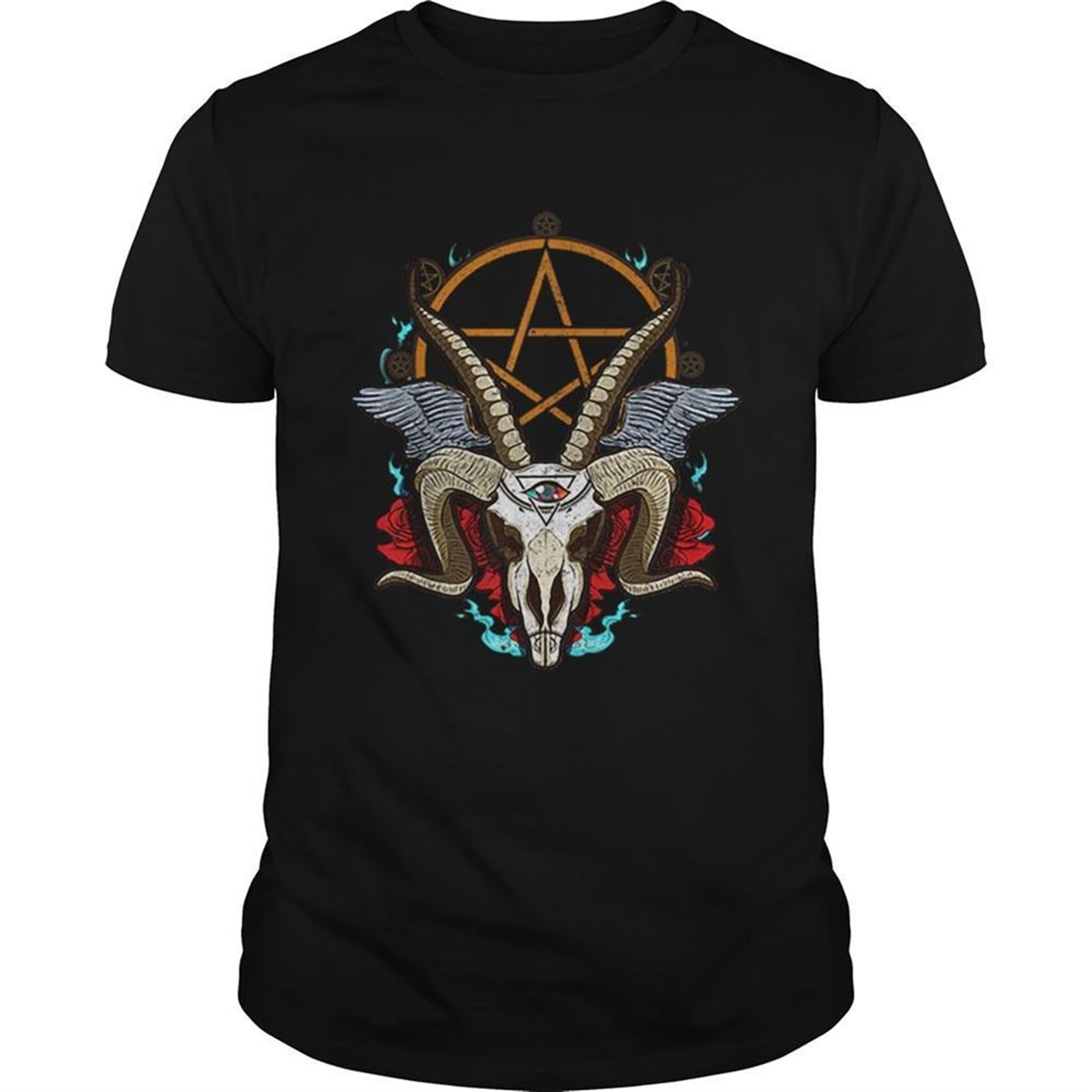 Halloween Baphomet Satanic Goat Ram Head Lucifer Eye Shirt