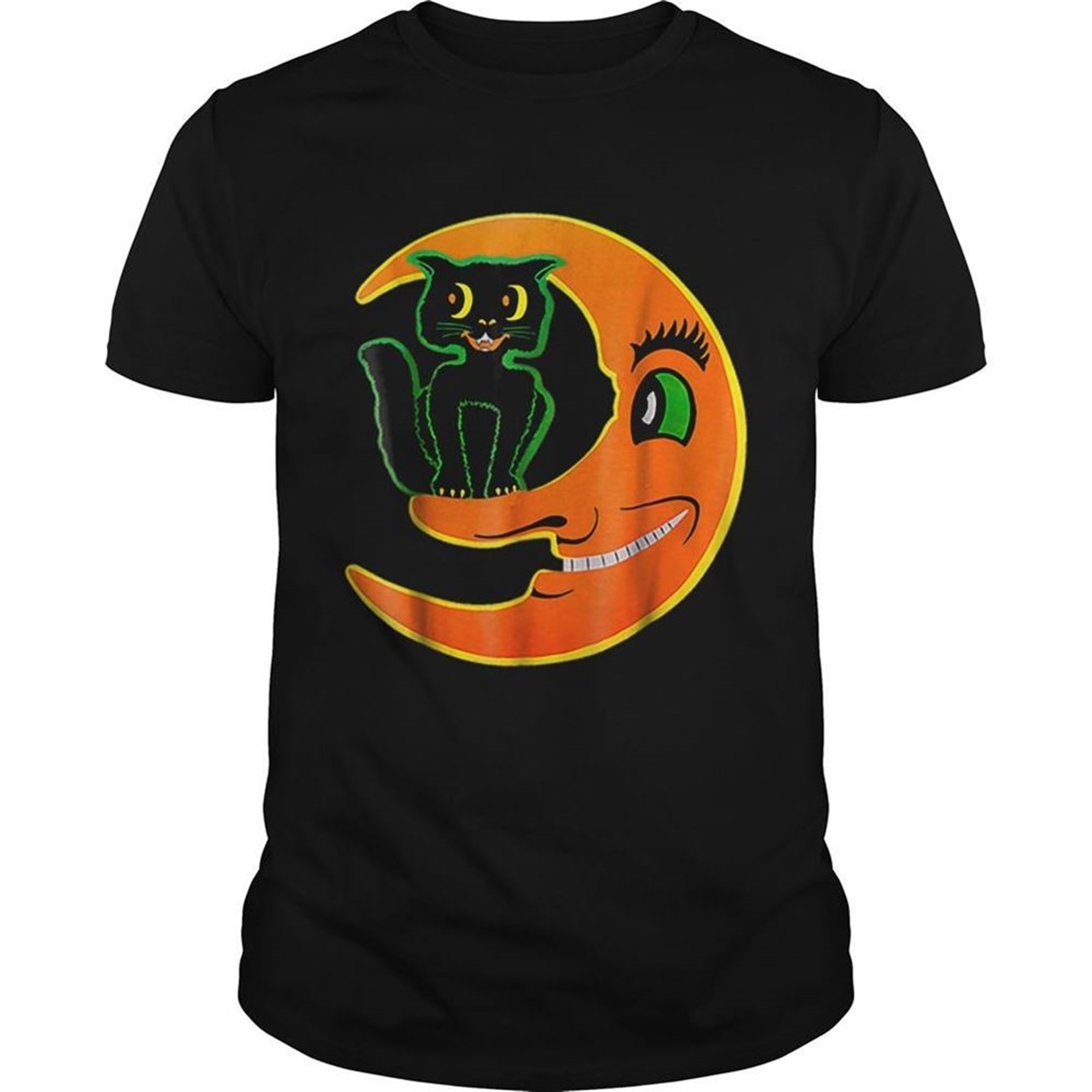 Halloween Beistle Cat On The Moon Horror Gift Shirt