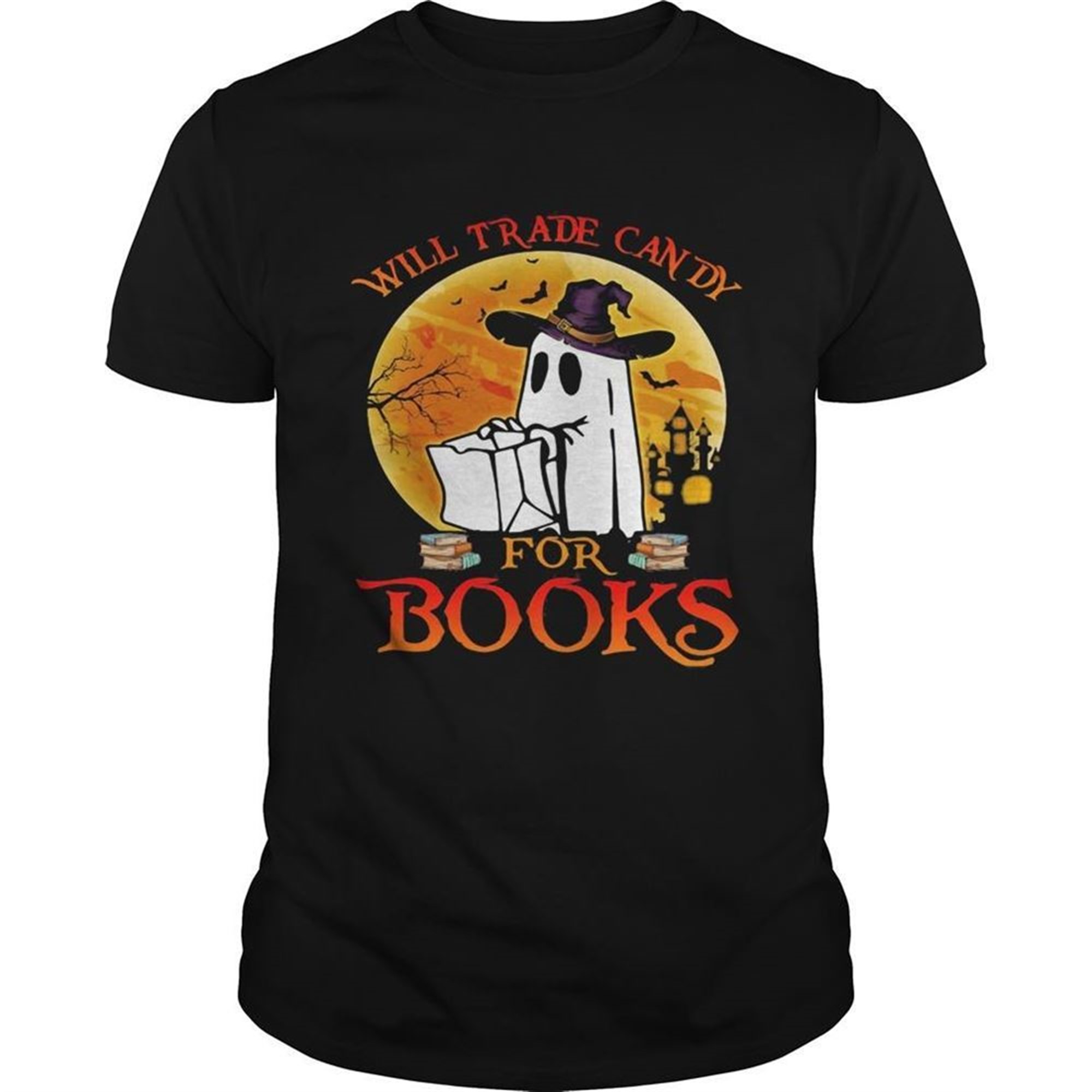 Halloween Boos Will Trade Candy For Books Moon Shirt