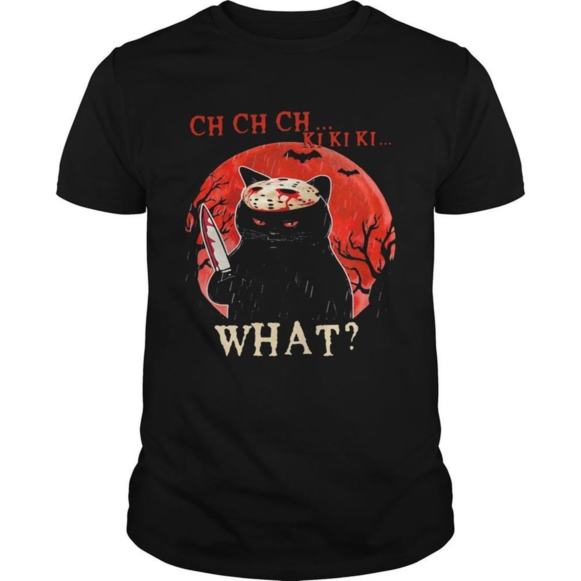 Halloween Cat Jason Voorhees Ch Ch Ch What Sunset Shirt
