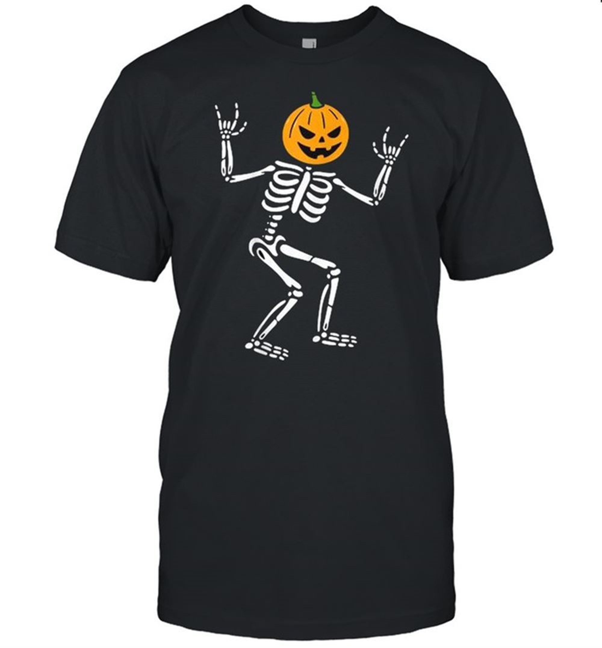 Halloween Cool Skeleton Pumpkin Head Scary Spooky New T-shirt