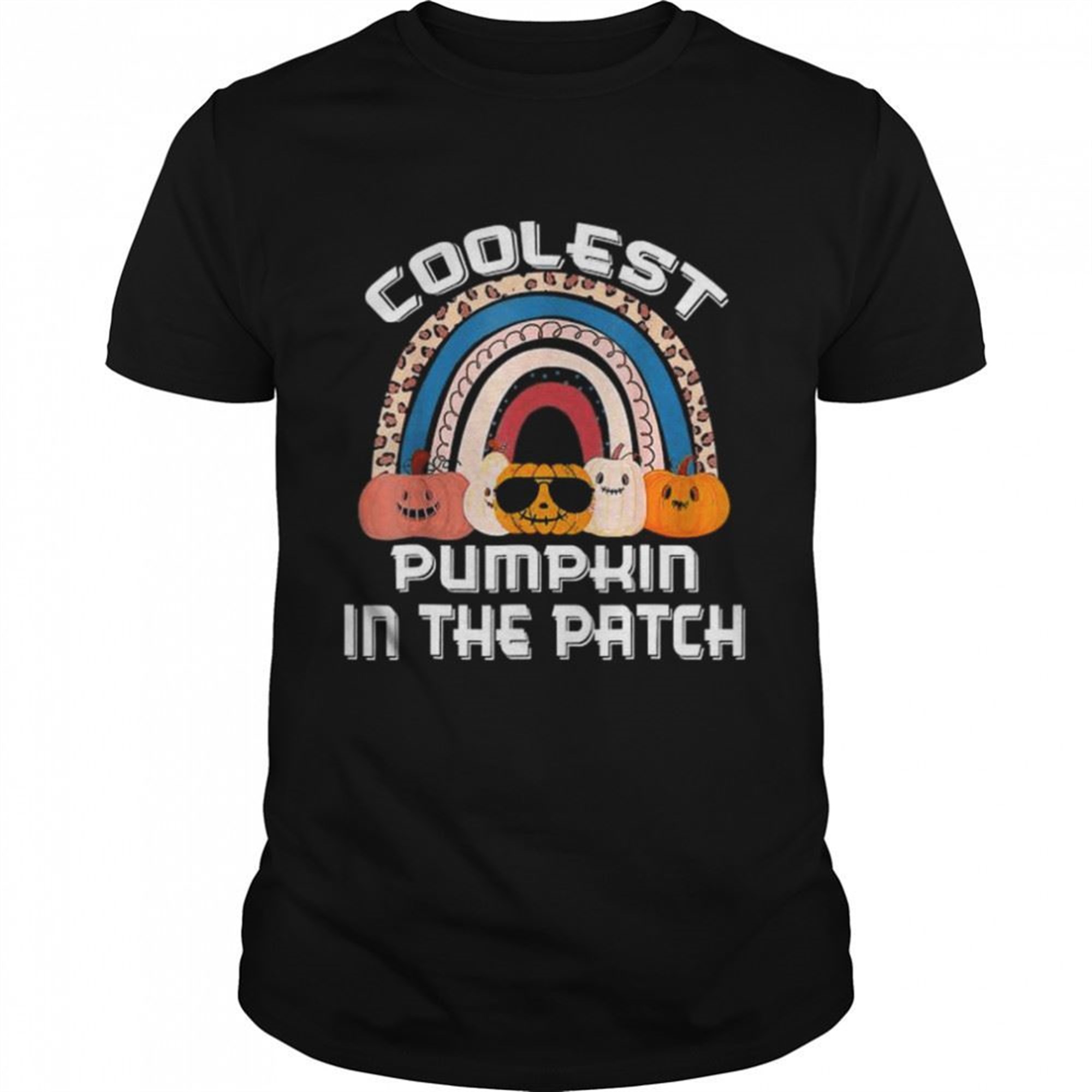 Halloween Coolest Pumpkin In The Patch Rainbow Pumpkin Ghost Shirt