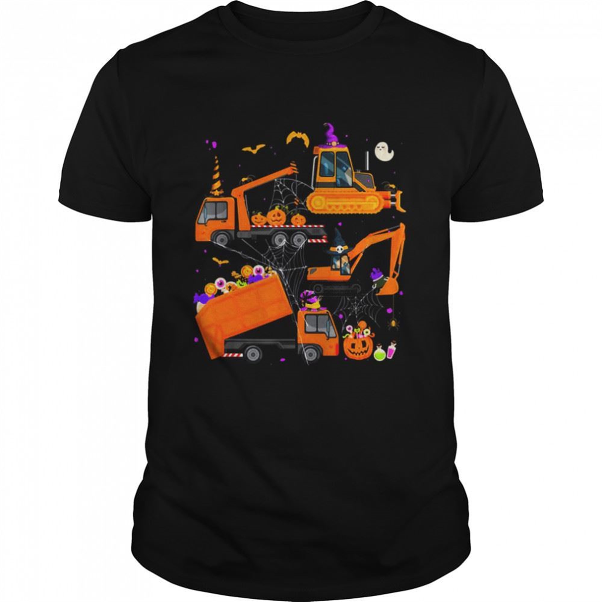 Halloween Crane Truck Construction Pumpkin Toddler Shirt