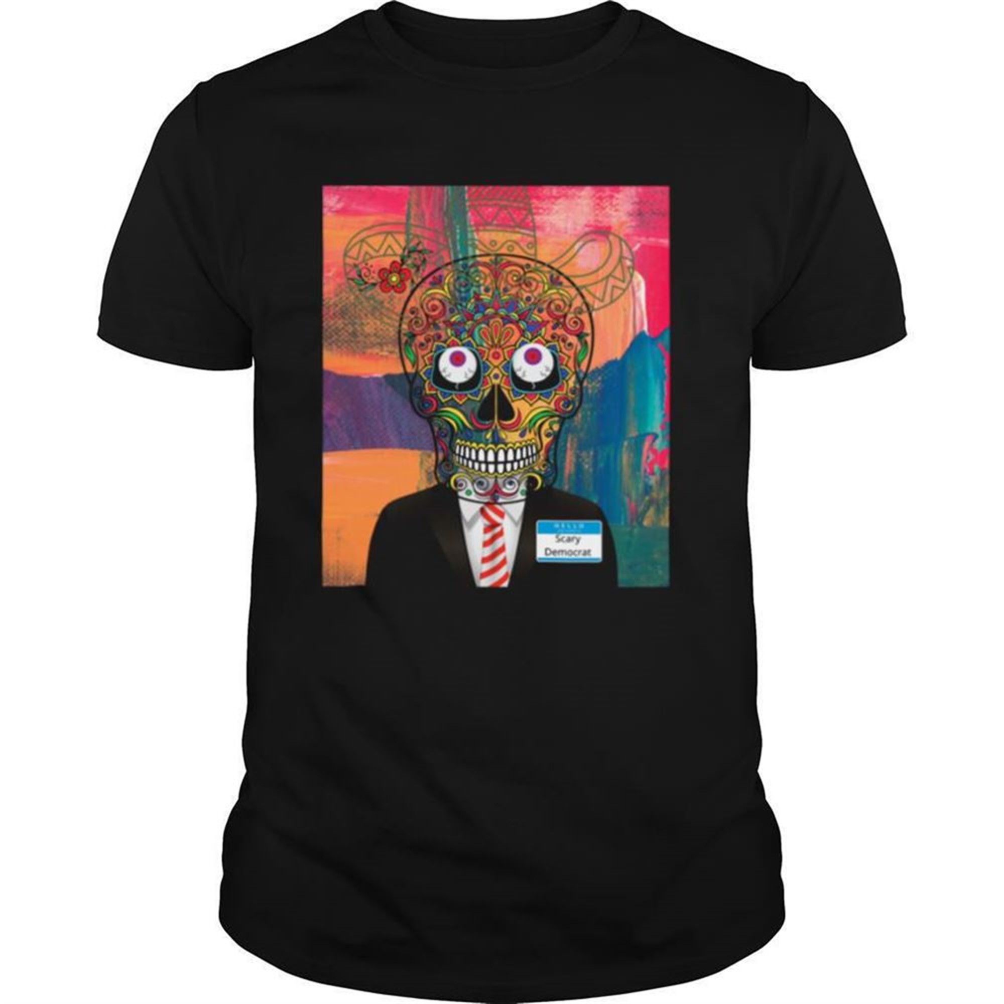 Halloween Day Of The Dead Scary Democrat Sugar Skull Man Shirt
