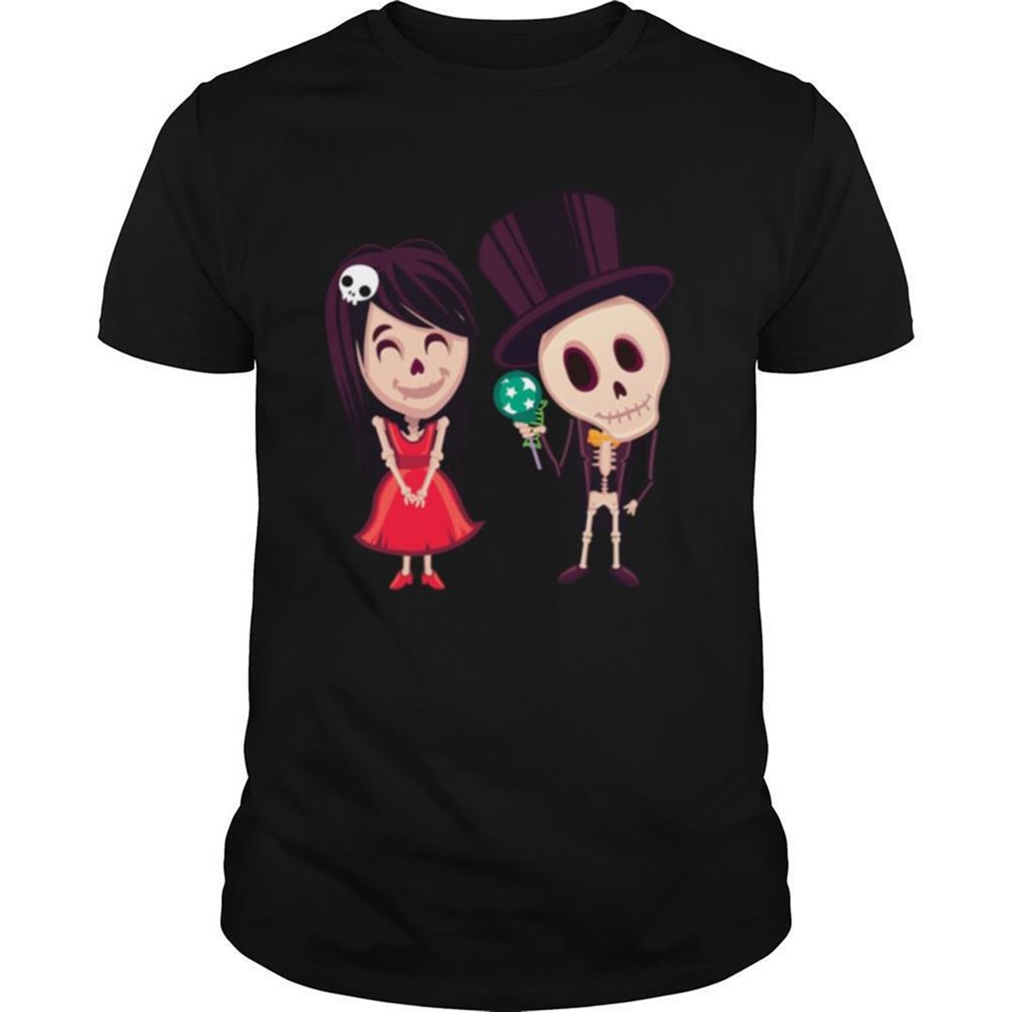Halloween Day Of The Dead Skeleton Couple Shirt
