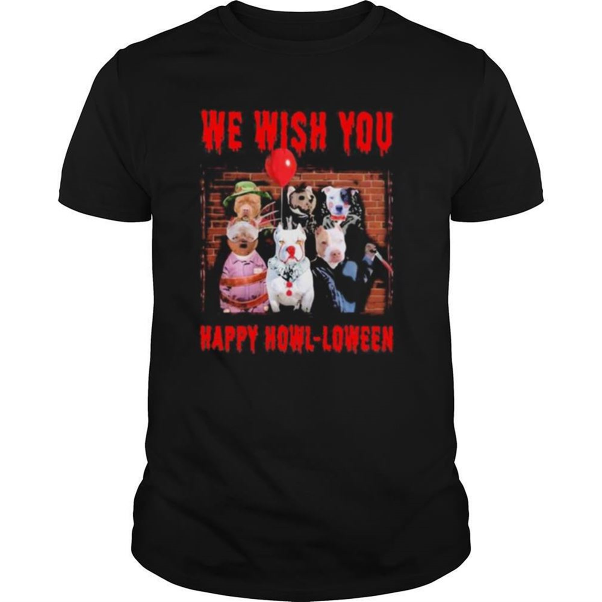 Halloween Dogs Horror Characters We Wish You Happy Howl Oween Shirt