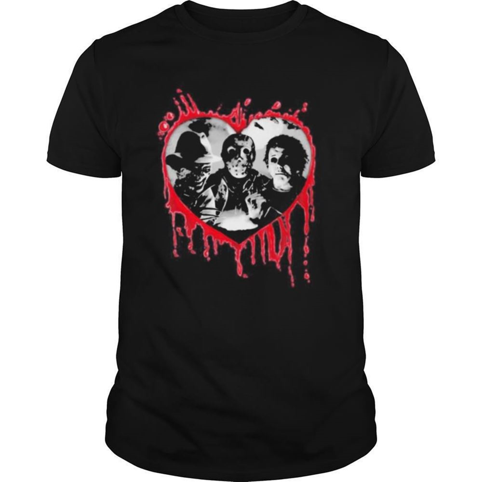 Halloween Freddy Krueger Jason Voorhees And Michael Myers Heart Shirt