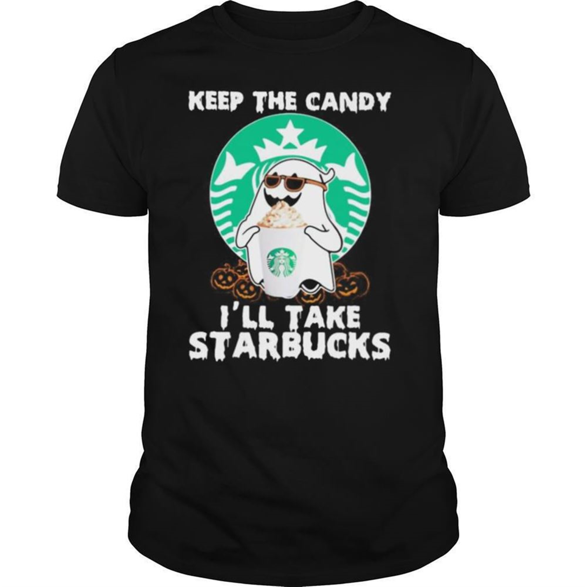 Halloween Ghost Keep The Candy Ill Take Starbucks Shirt