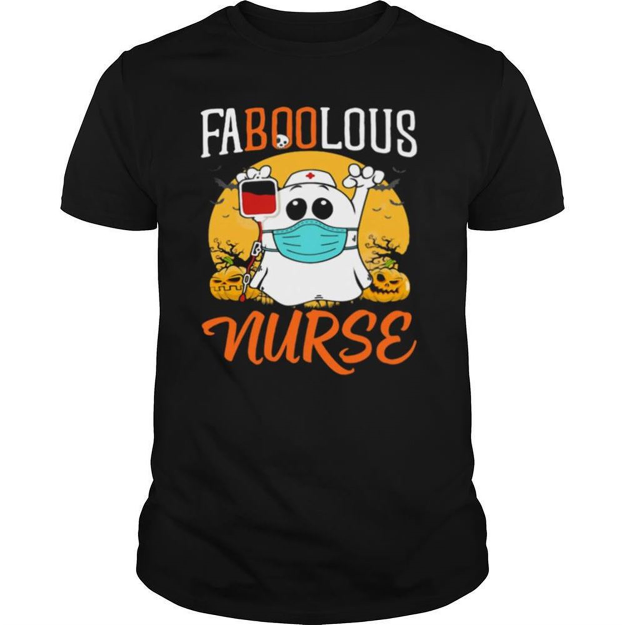 Halloween Ghost Mask Faboolous Nurse Shirt