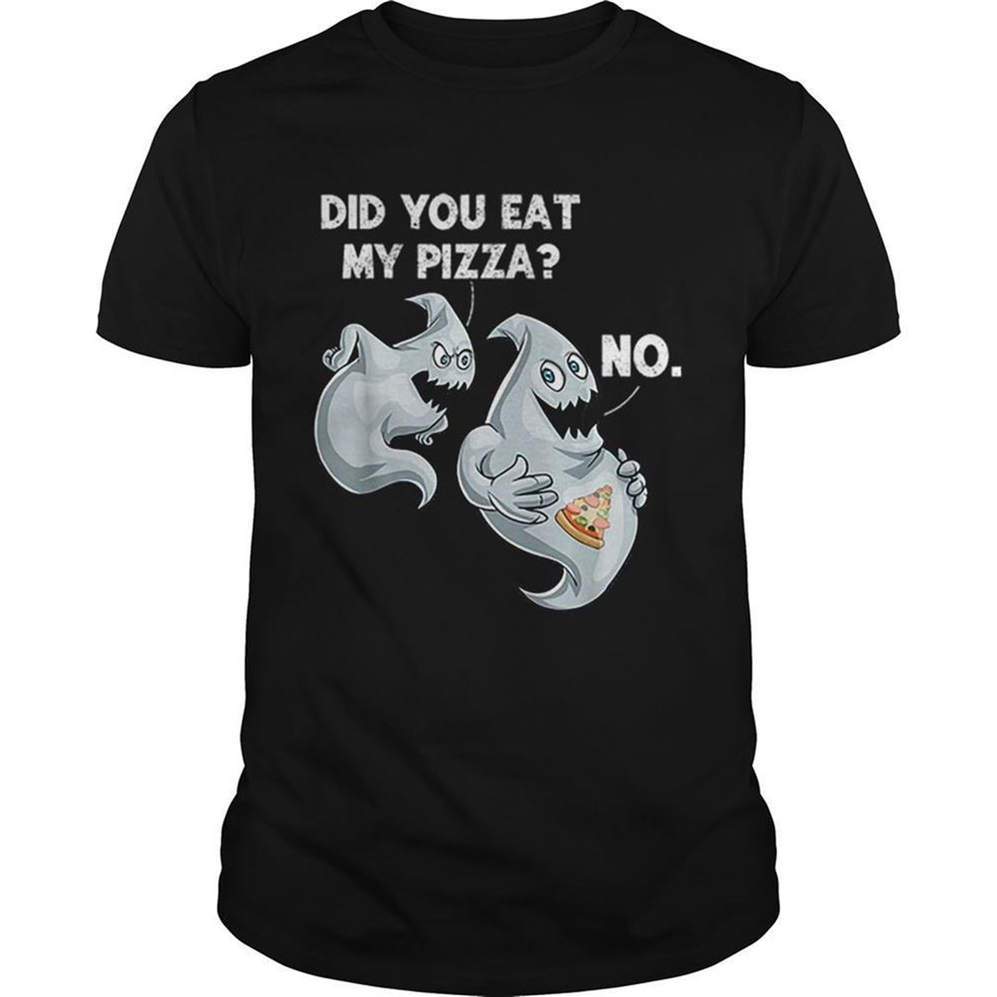 Halloween Ghost Pizza Funny Food Gift Mens Women Boy Shirt