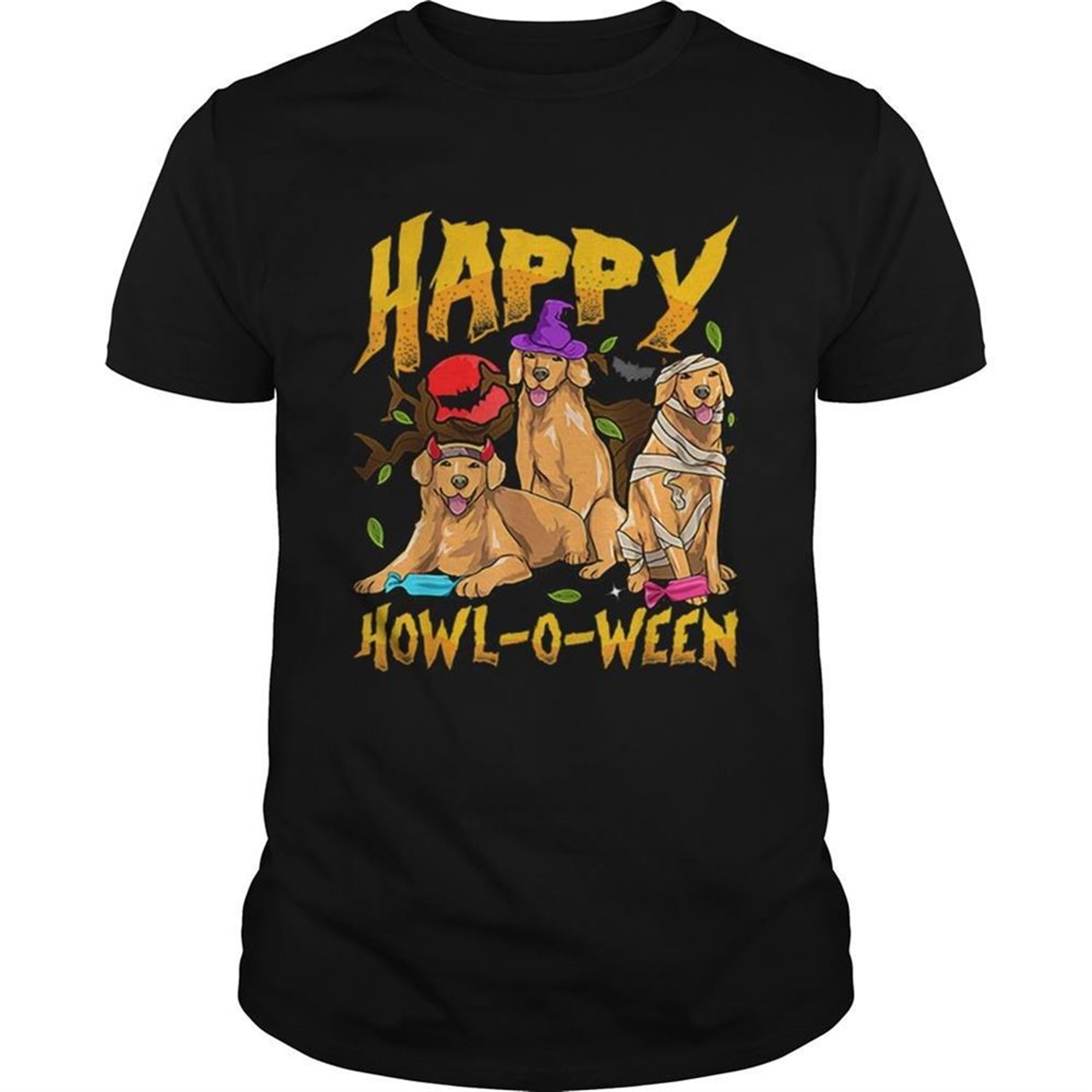 Halloween Golden Retriever Mom Dad Happy Howloween Goldies Shirt