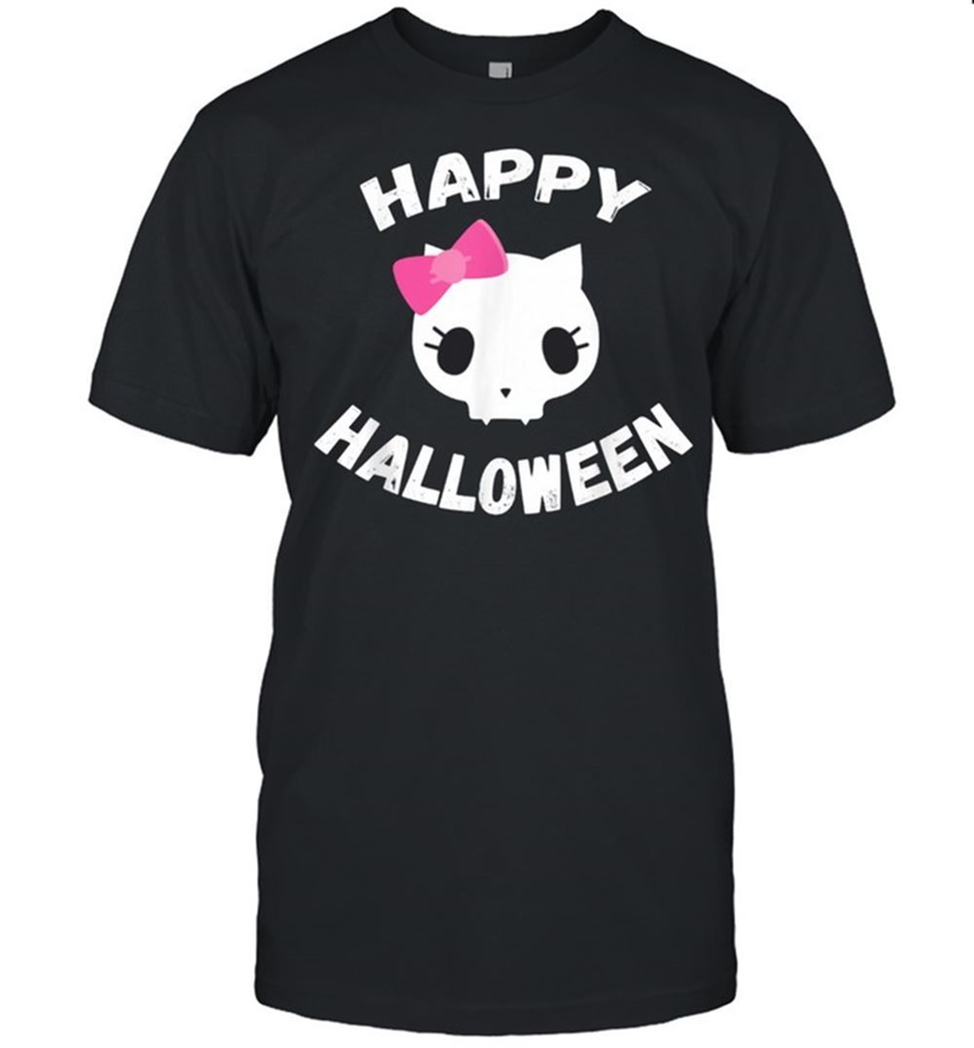 Halloween Happy Cute Cat Skull Hair Bow Anime Kawaii Shirt